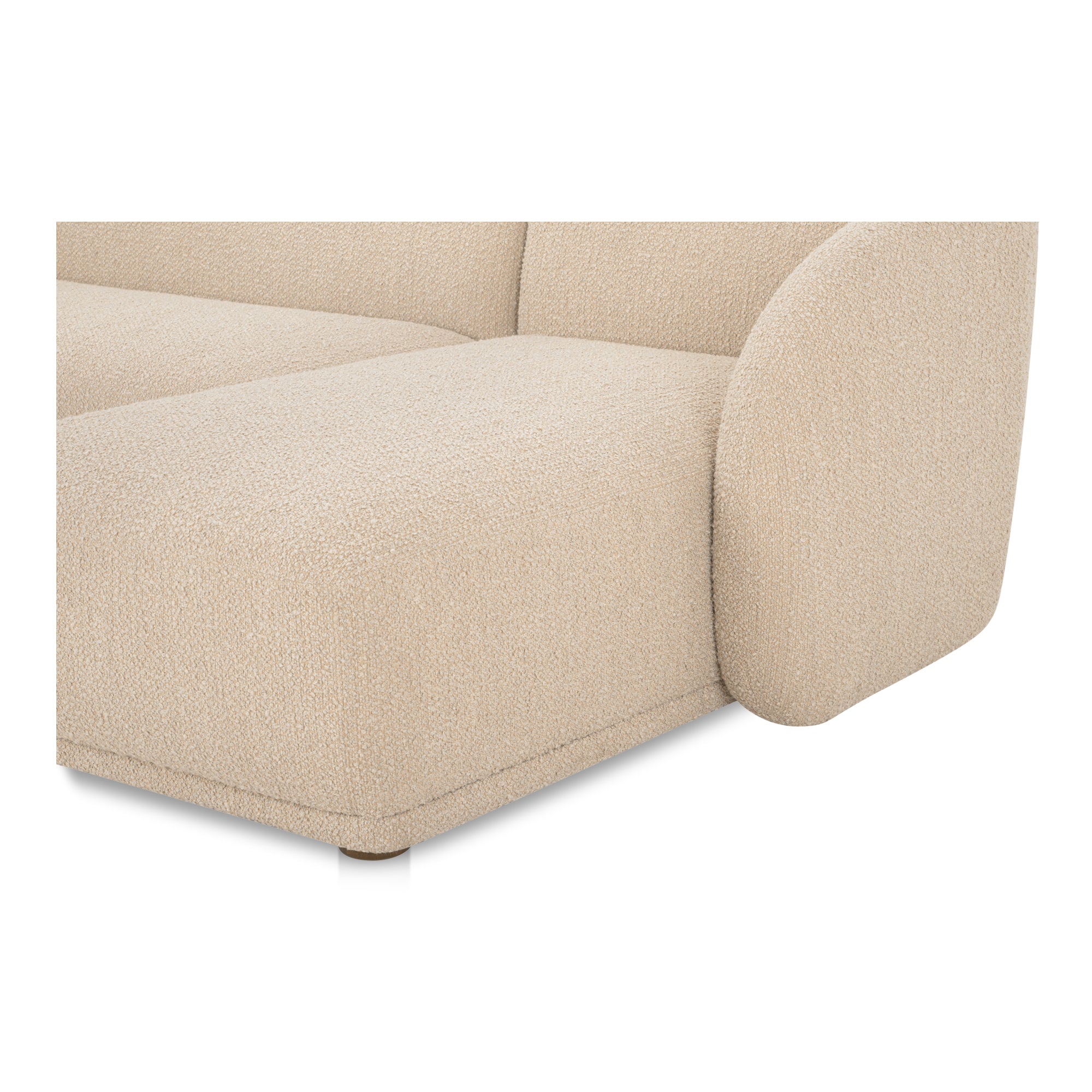 Faye Right Sectional Beige Boucle - Central Designs