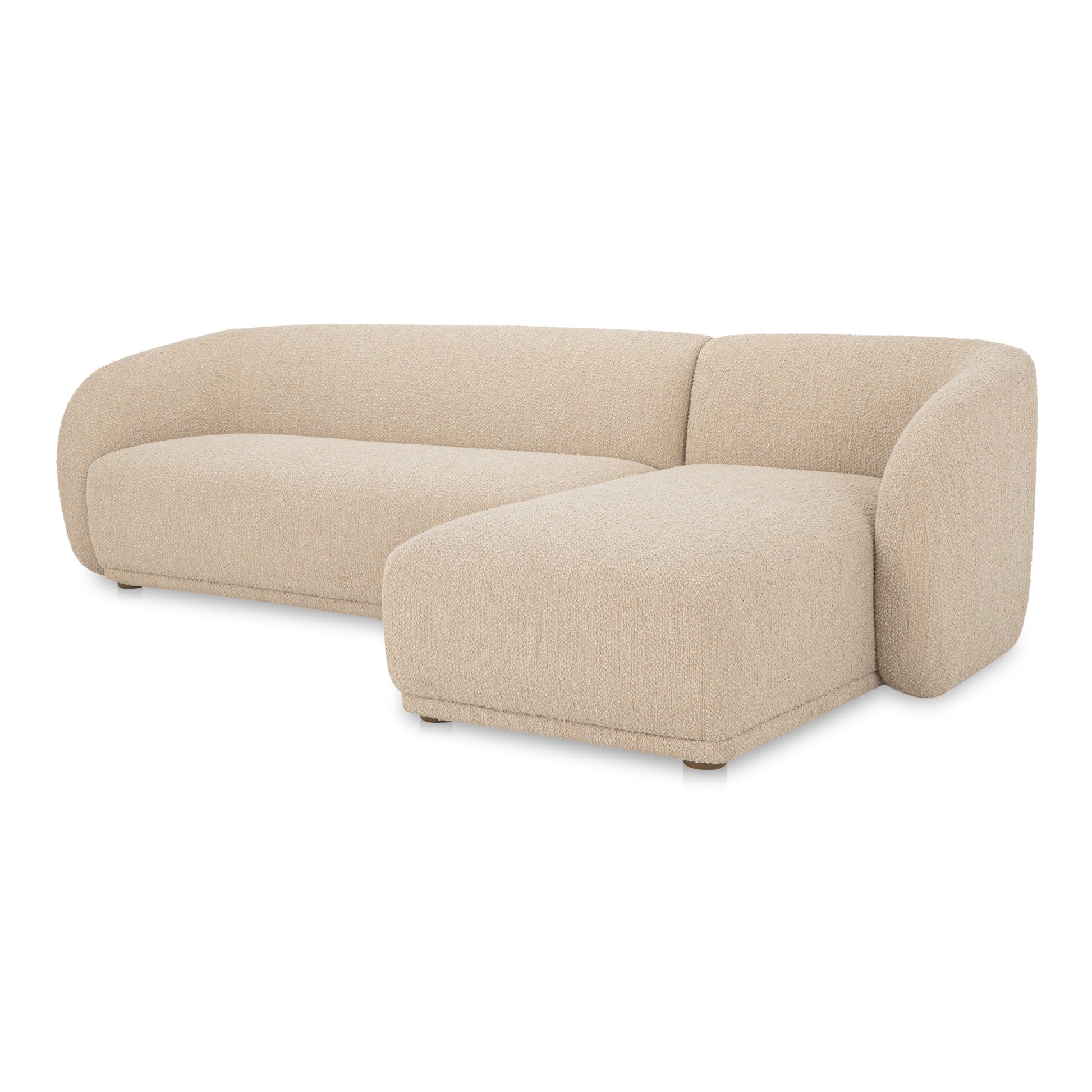 Faye Right Sectional Beige Boucle - Central Designs