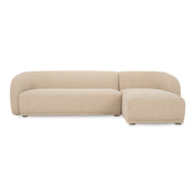 Faye Right Sectional Beige Boucle - Central Designs