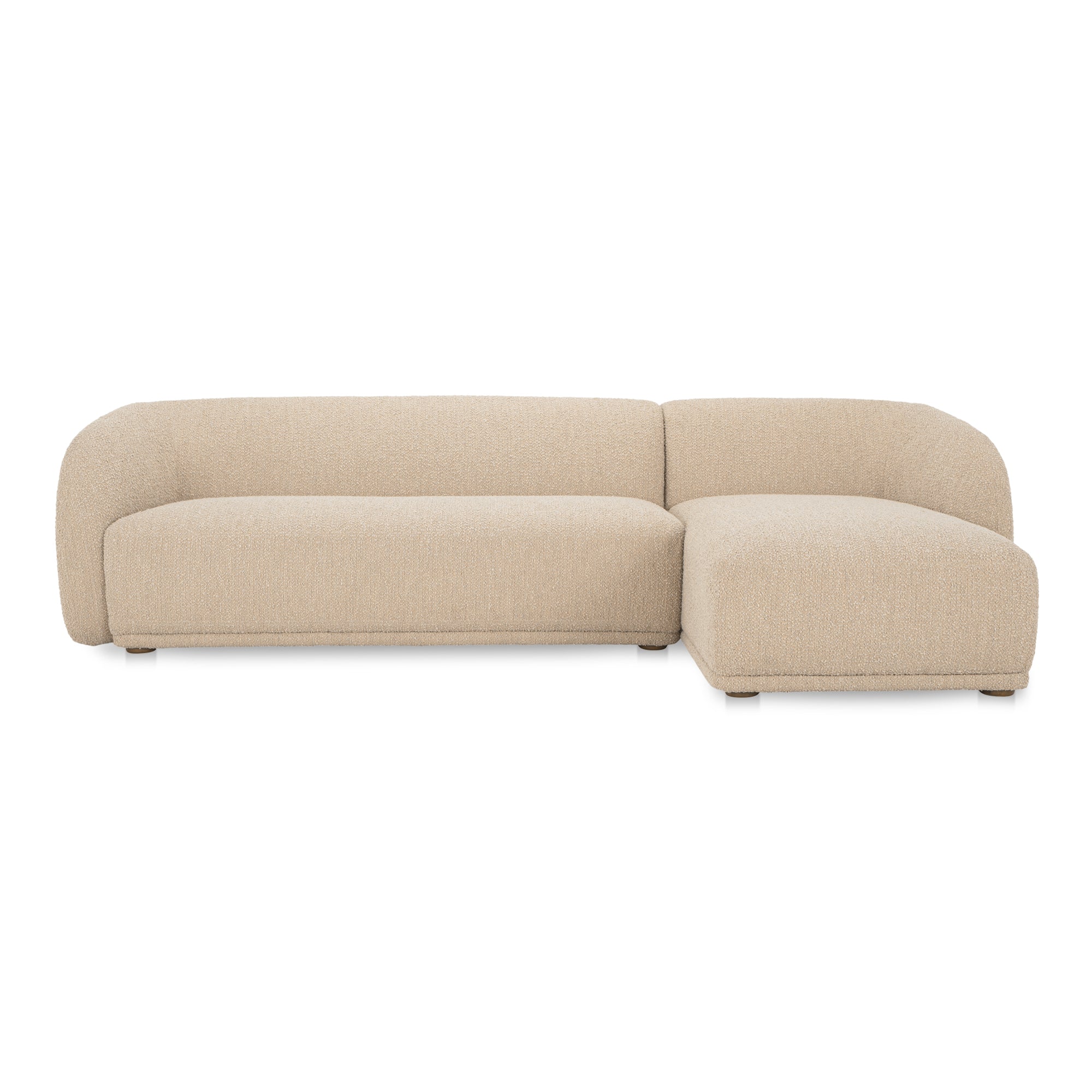 Faye Right Sectional Beige Boucle - Central Designs
