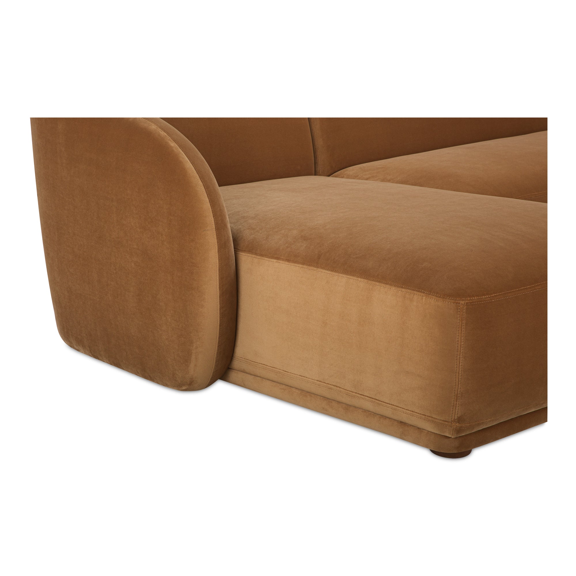 Faye Left Sectional Tan Faux Mohair - Central Designs