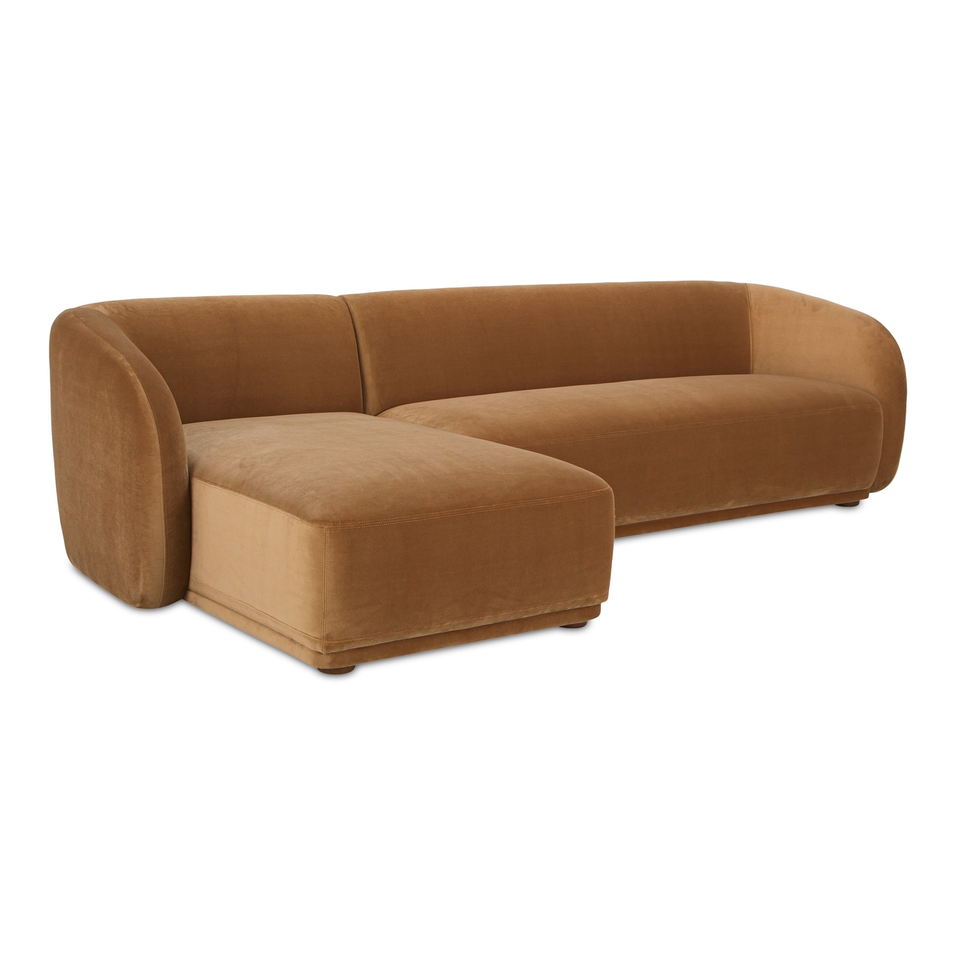 Faye Left Sectional Tan Faux Mohair - Central Designs
