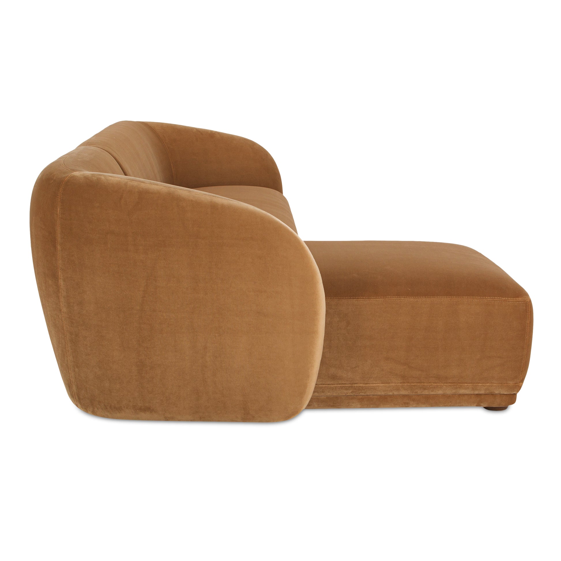 Faye Left Sectional Tan Faux Mohair - Central Designs
