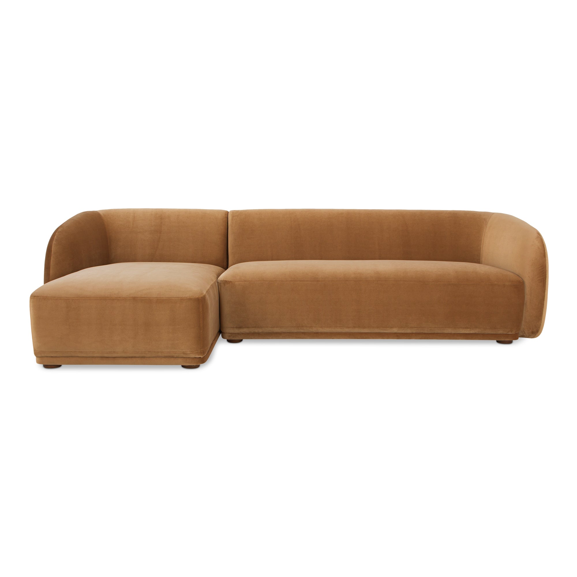 Faye Left Sectional Tan Faux Mohair - Central Designs