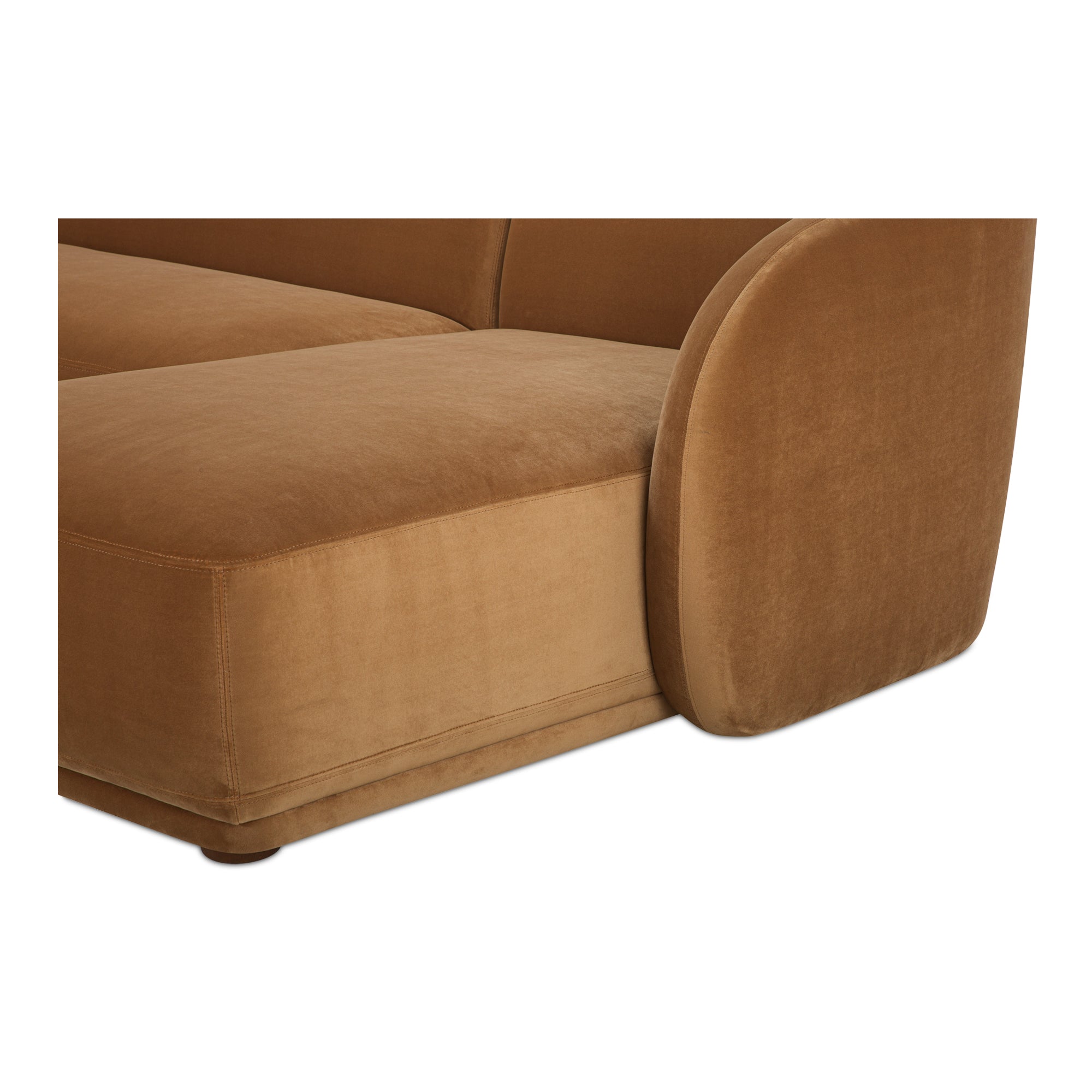 Faye Right Sectional Tan Faux Mohair - Central Designs