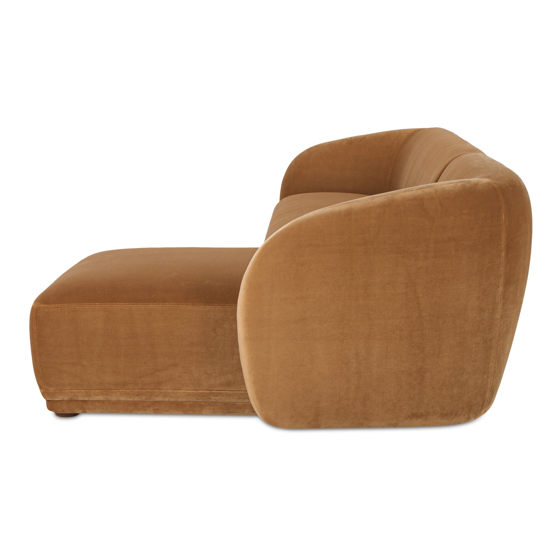 Faye Right Sectional Tan Faux Mohair - Central Designs