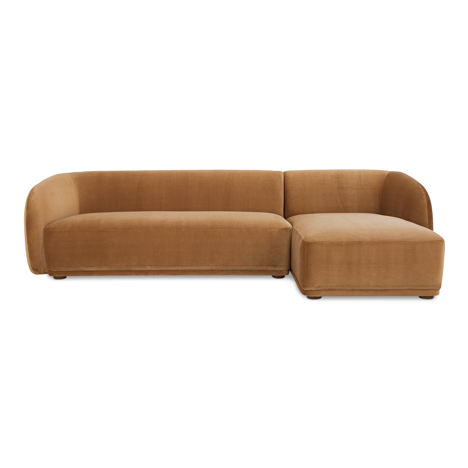Faye Right Sectional Tan Faux Mohair - Central Designs