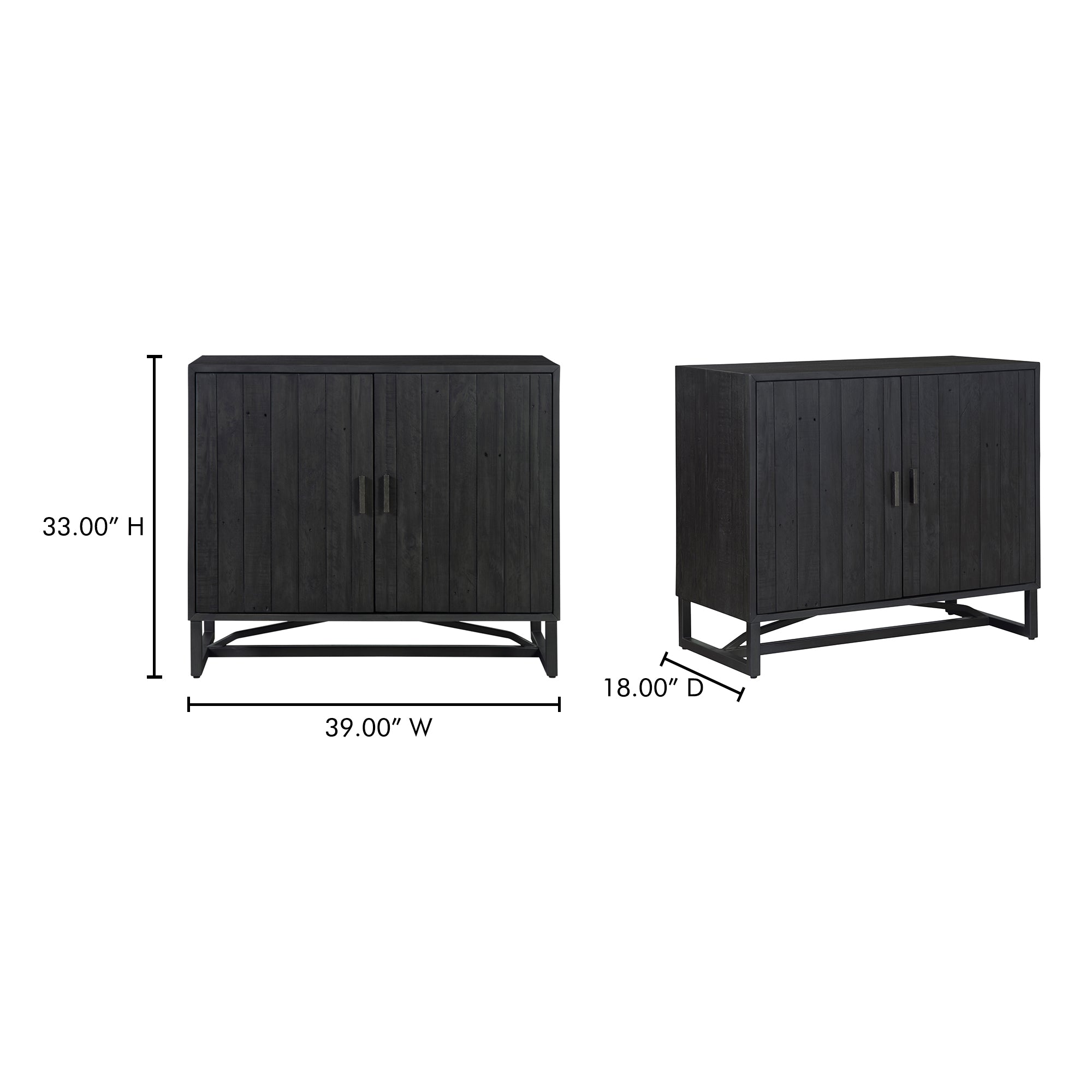 Sierra 2 Door Cabinet Black - Central Designs