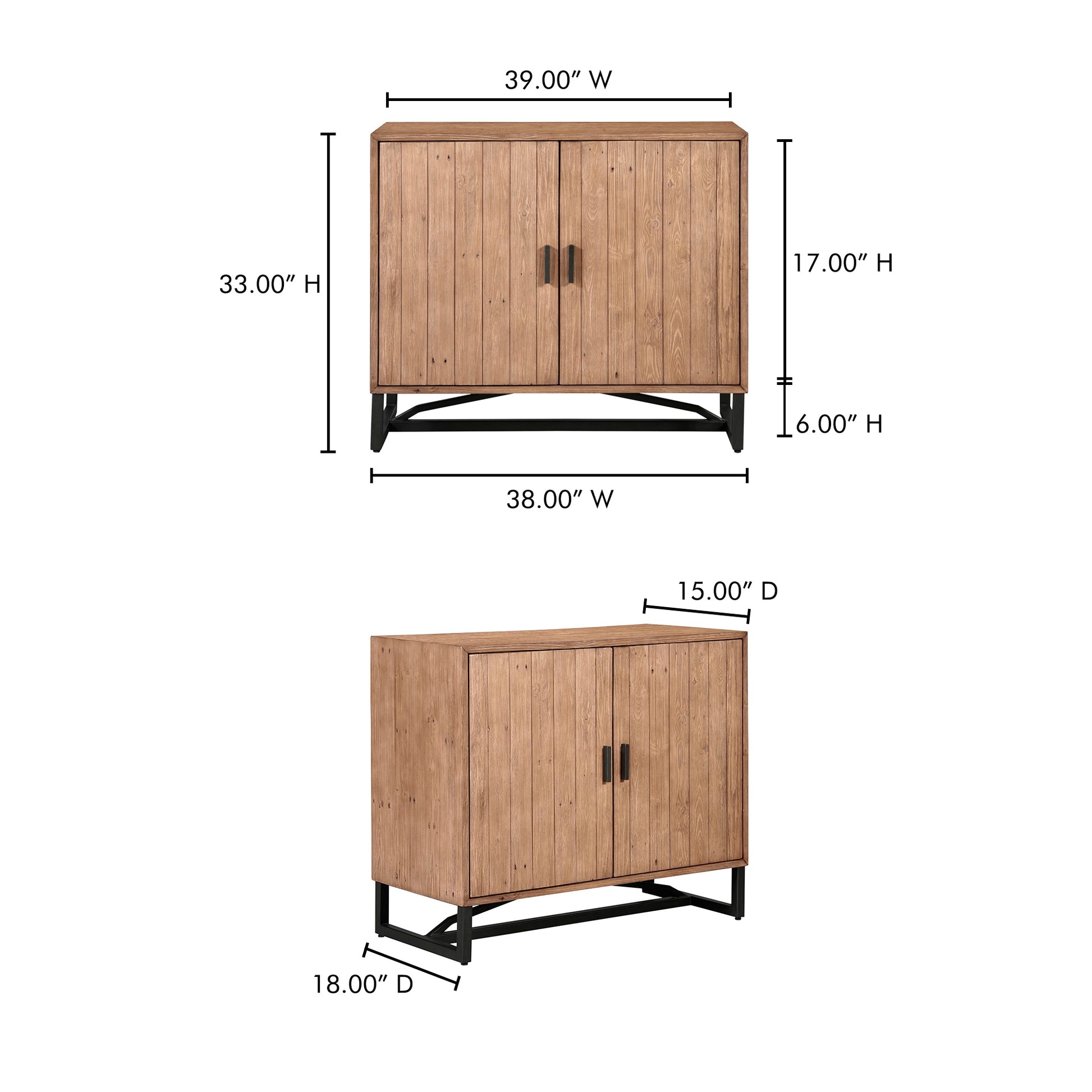 Sierra 2 Door Cabinet Natural - Central Designs