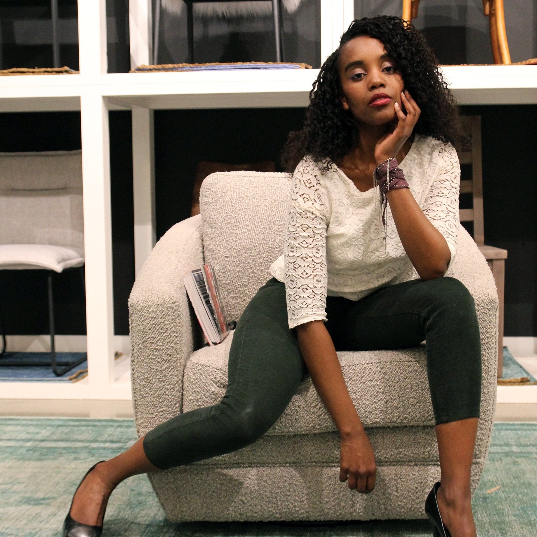 Baltimo Club Chair - Boucle Grey - Central Designs