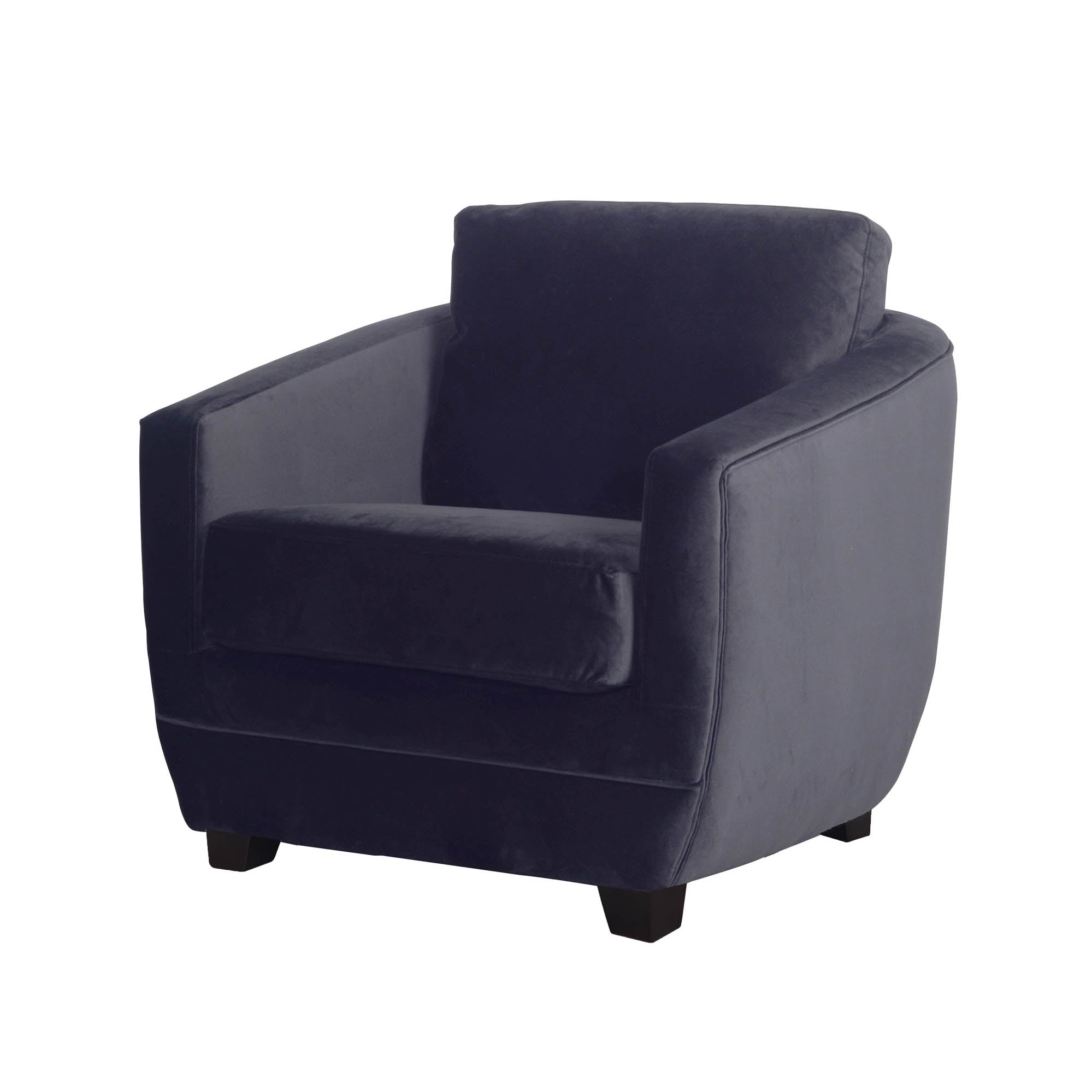Baltimo Club Chair - Velvet Black - Central Designs