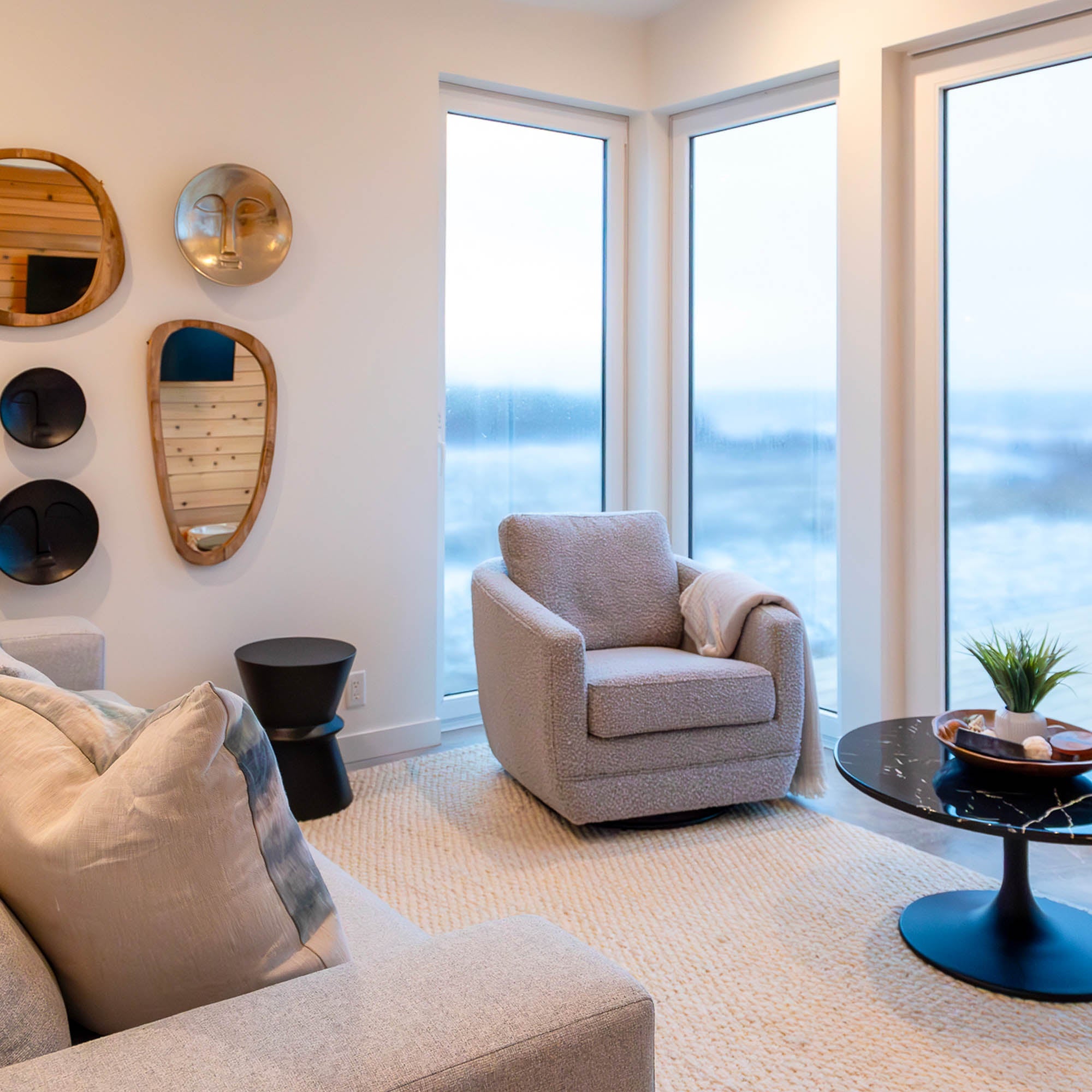 Baltimo Swivel Glider - Boucle Grey - Central Designs