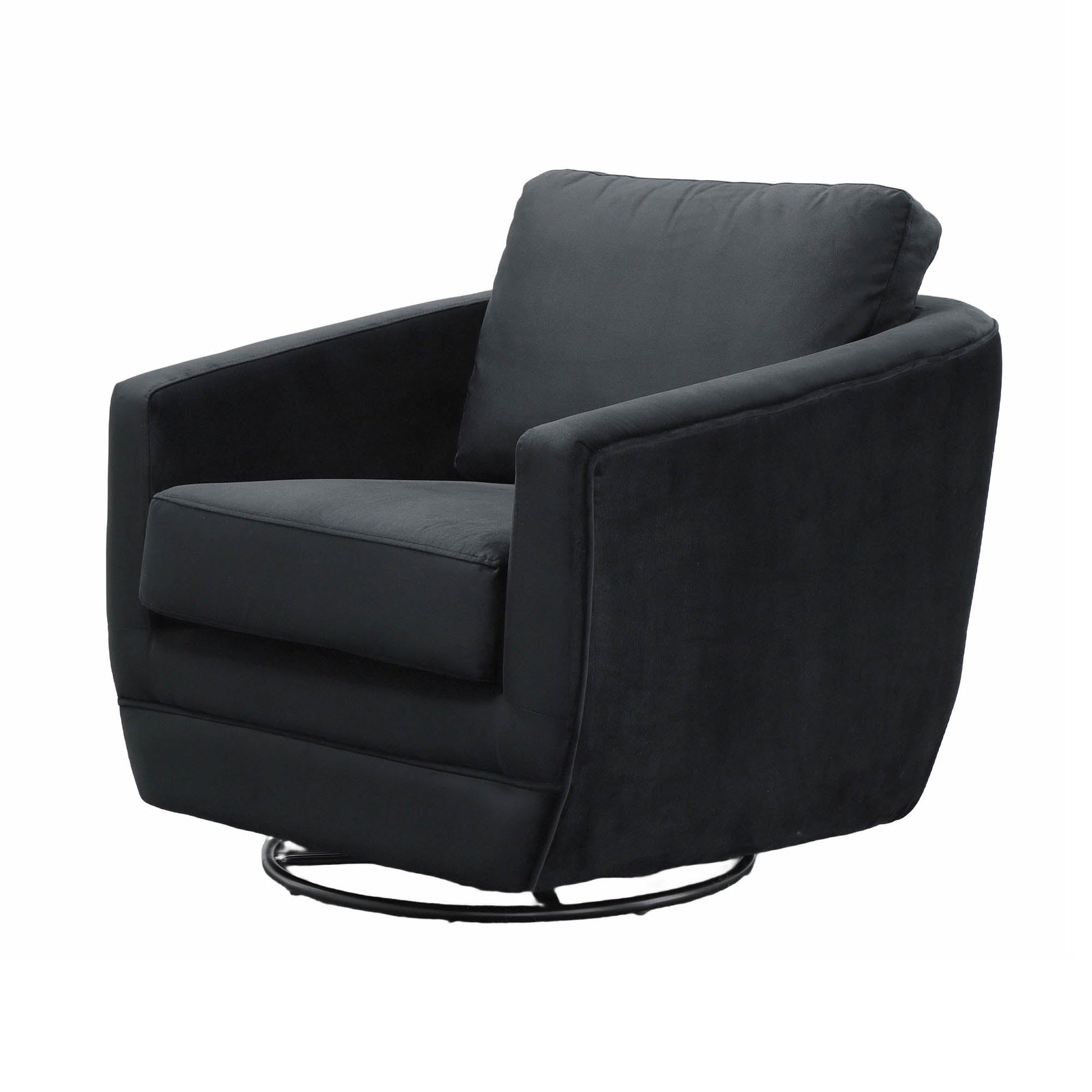 Baltimo Swivel Glider - Velvet Black - Central Designs