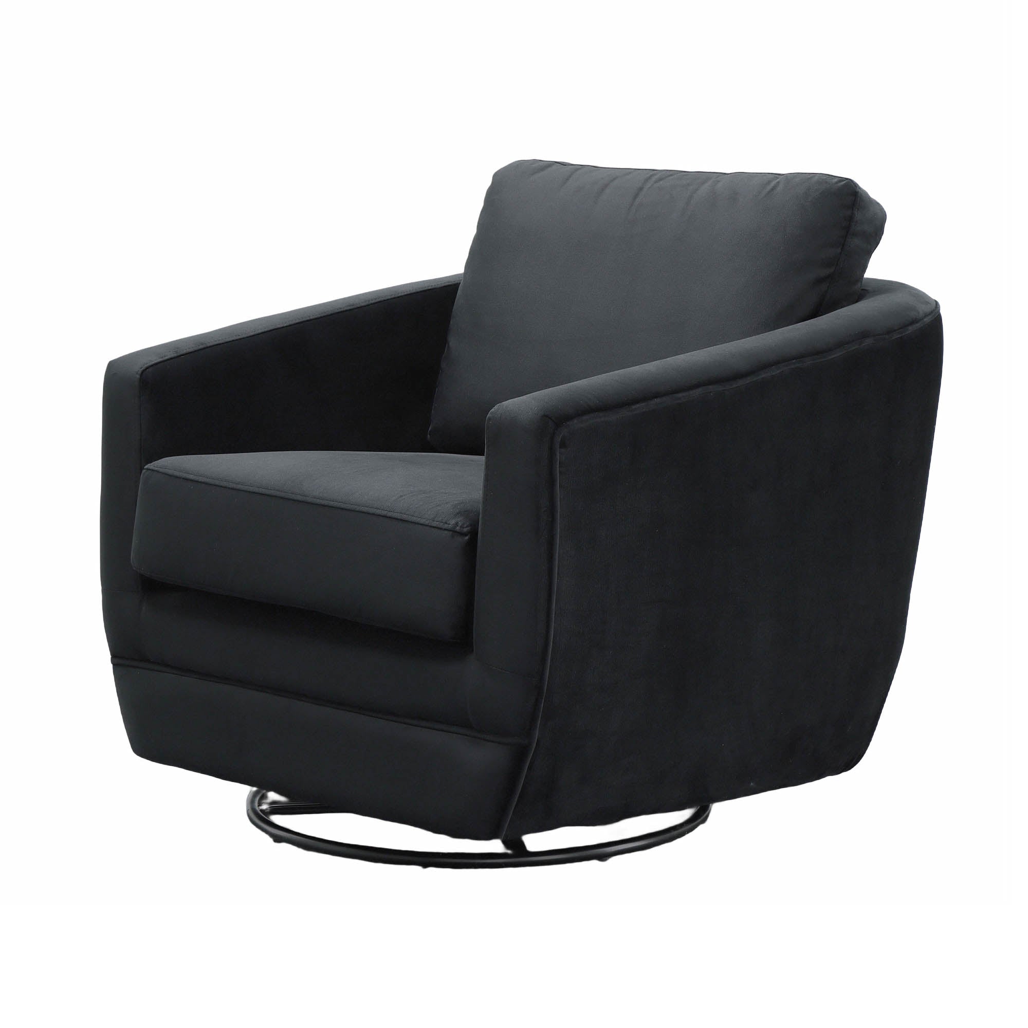 Baltimo Swivel Glider - Velvet Black - Central Designs