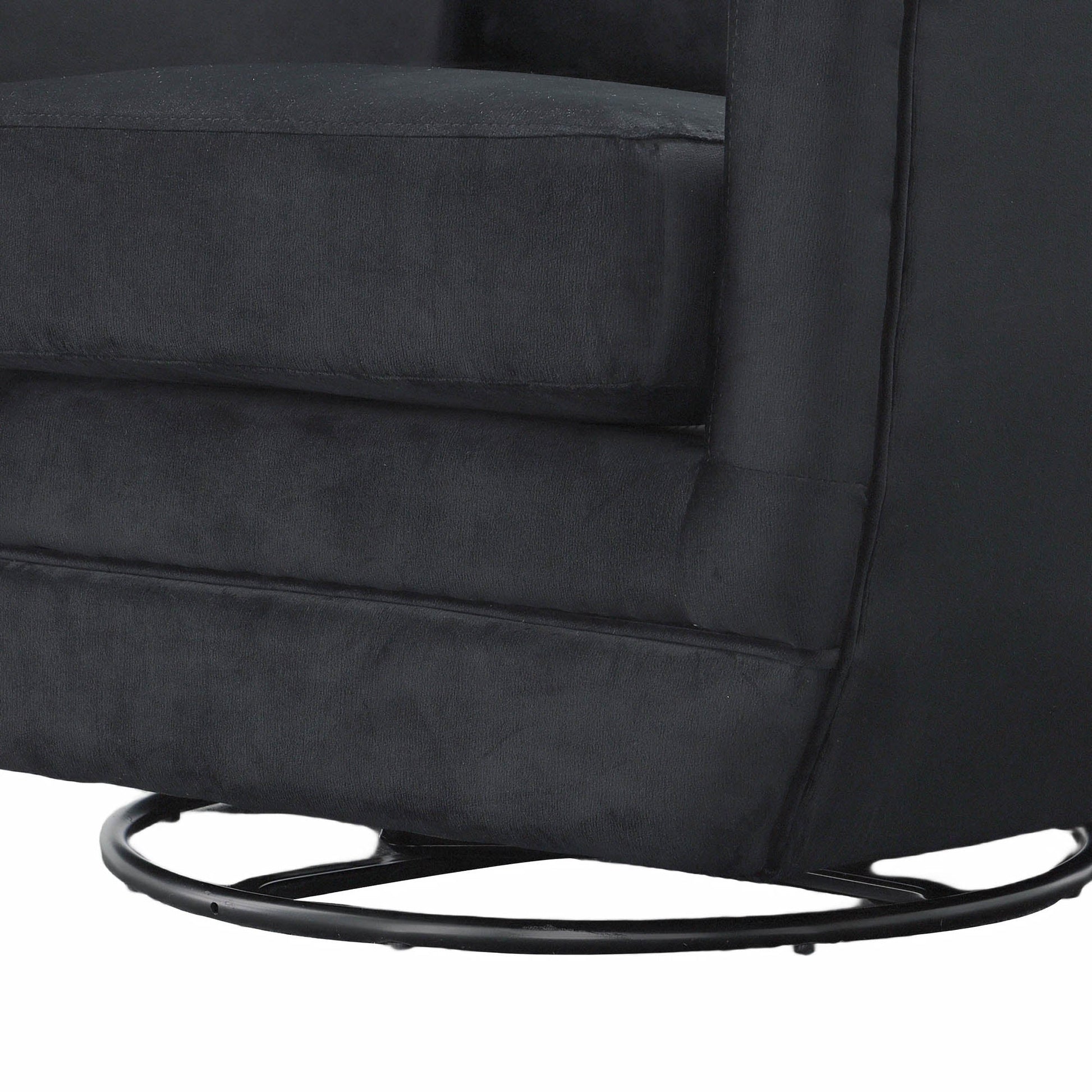 Baltimo Swivel Glider - Velvet Black - Central Designs