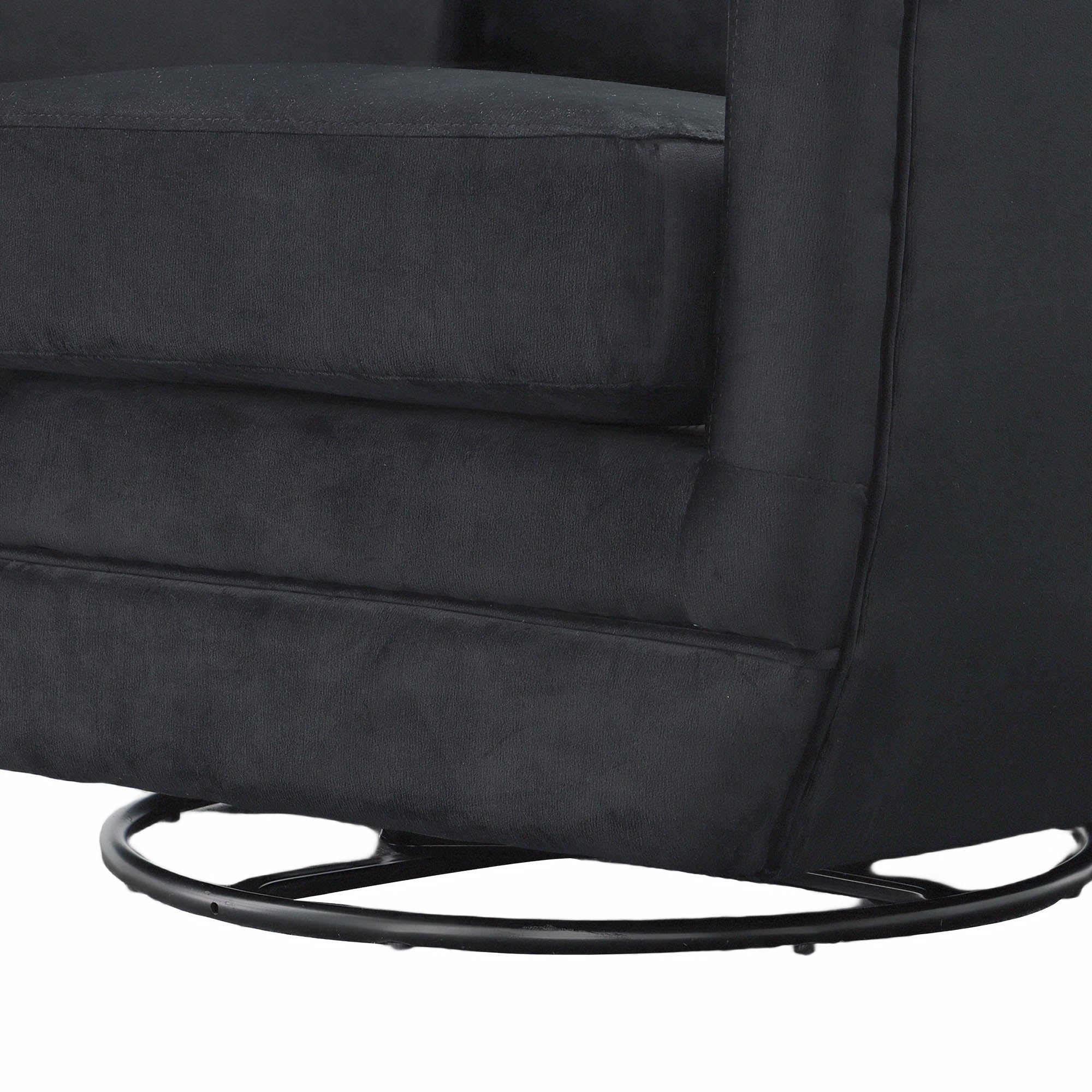 Baltimo Swivel Glider - Velvet Black - Central Designs