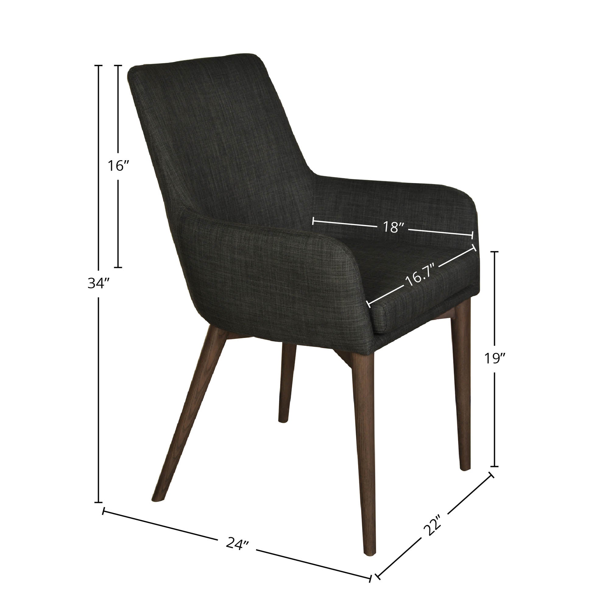 Fritz Arm Dining Chair – Dark Grey
