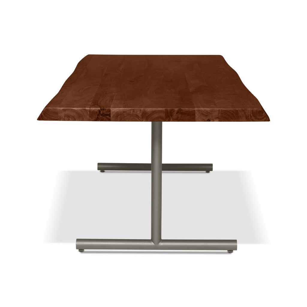 Brooks - Dining Table - T Base - 40" x 116" - Americano Top - Pewter Base