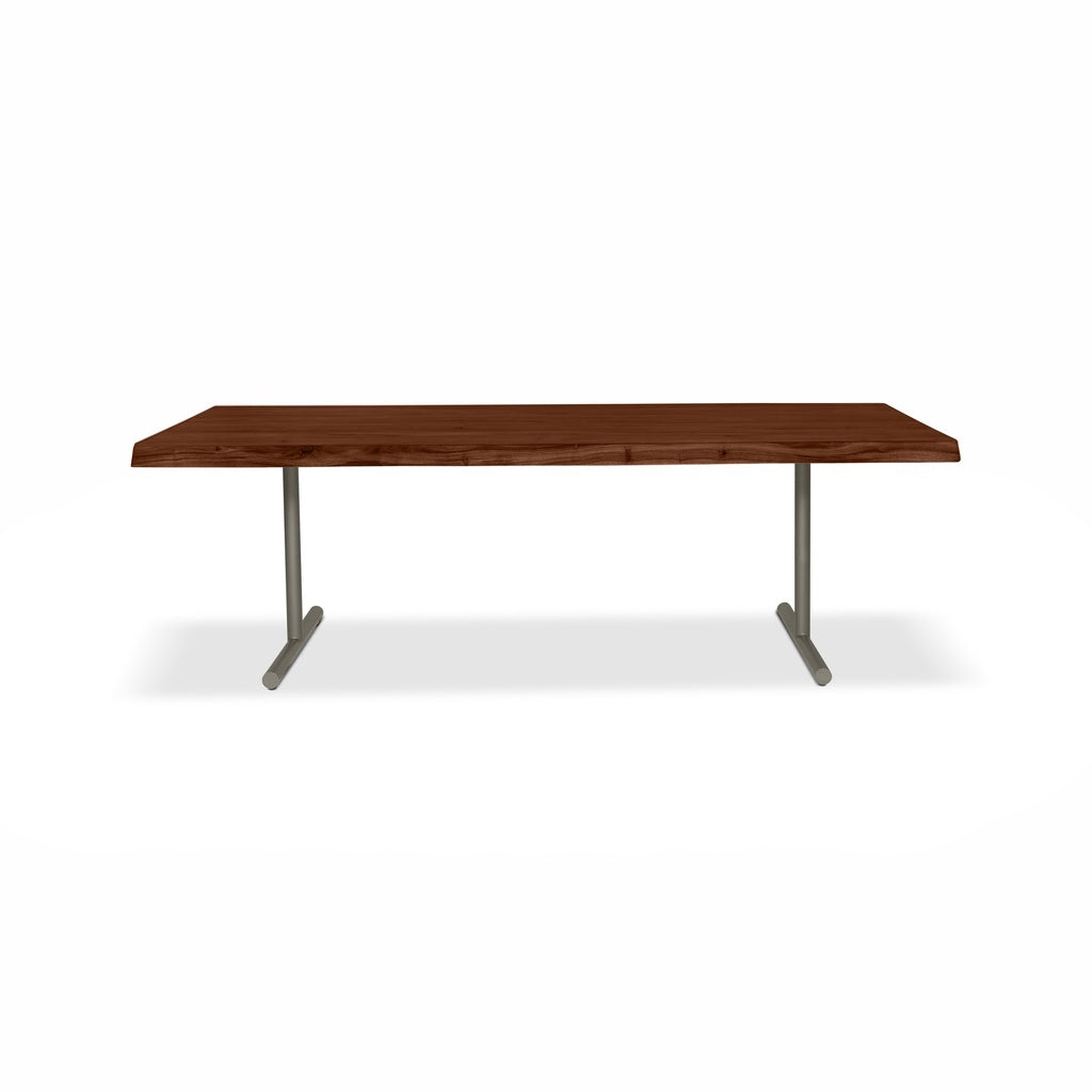 Brooks - Dining Table - T Base - 40" x 116" - Americano Top - Pewter Base