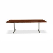 Brooks - Dining Table - T Base - 40" x 92" - Americano Top - Pewter Base