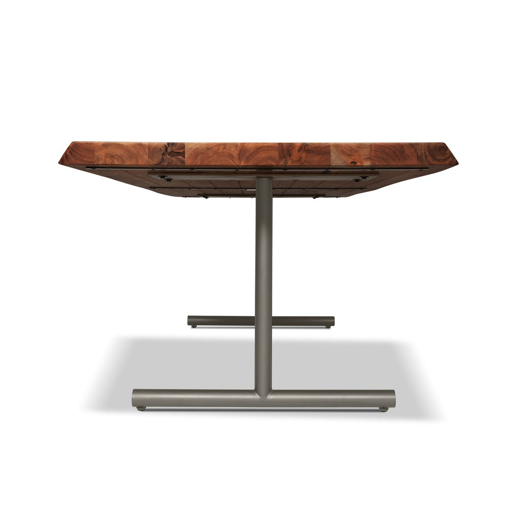 Brooks - Dining Table - T Base - 40" x 116" - Americano Top - Pewter Base