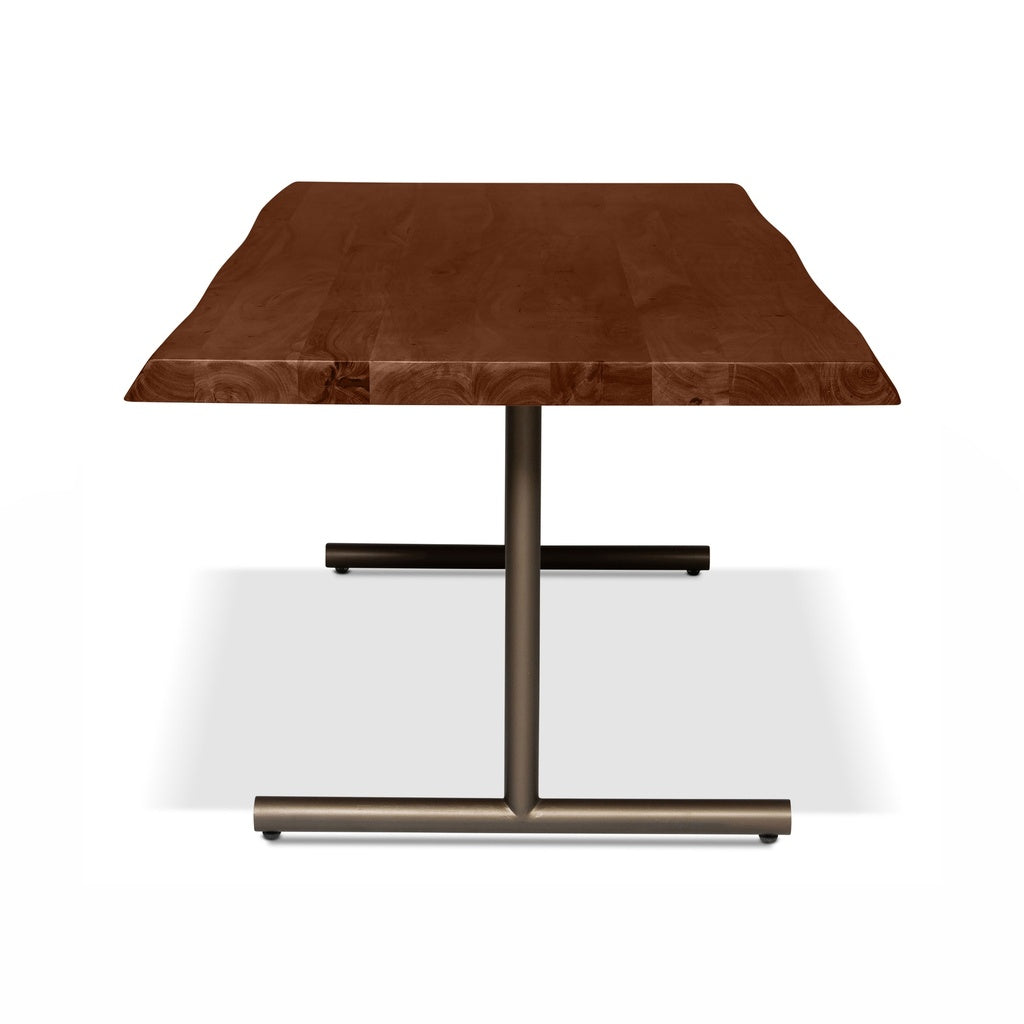 Brooks - Dining Table - T Base - 40" x 79" - Americano Top - Brass Base