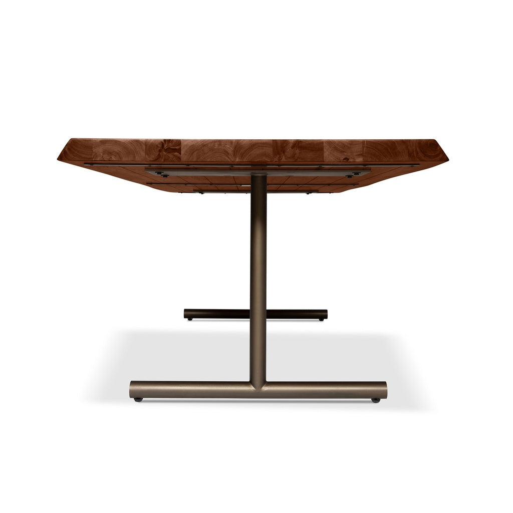 Brooks - Dining Table - T Base - 40" x 116" - Americano Top - Brass Base