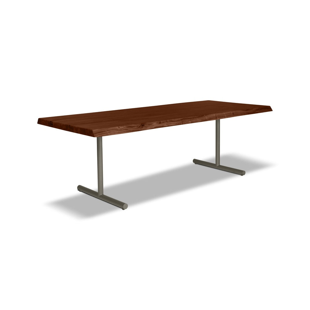 Brooks - Dining Table - T Base - 40" x 116" - Americano Top - Pewter Base