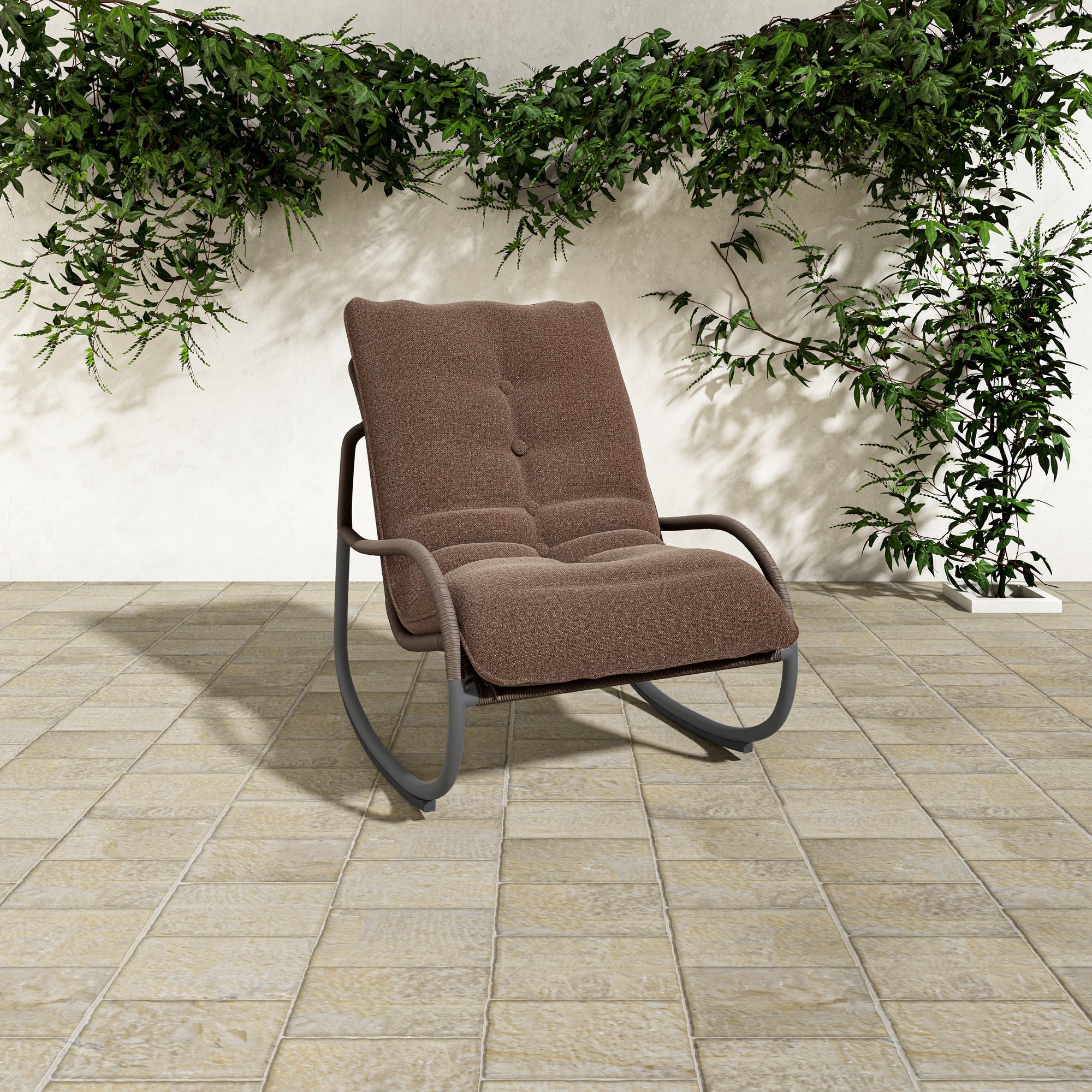 Lyra Outdoor Rocking Chair Brown