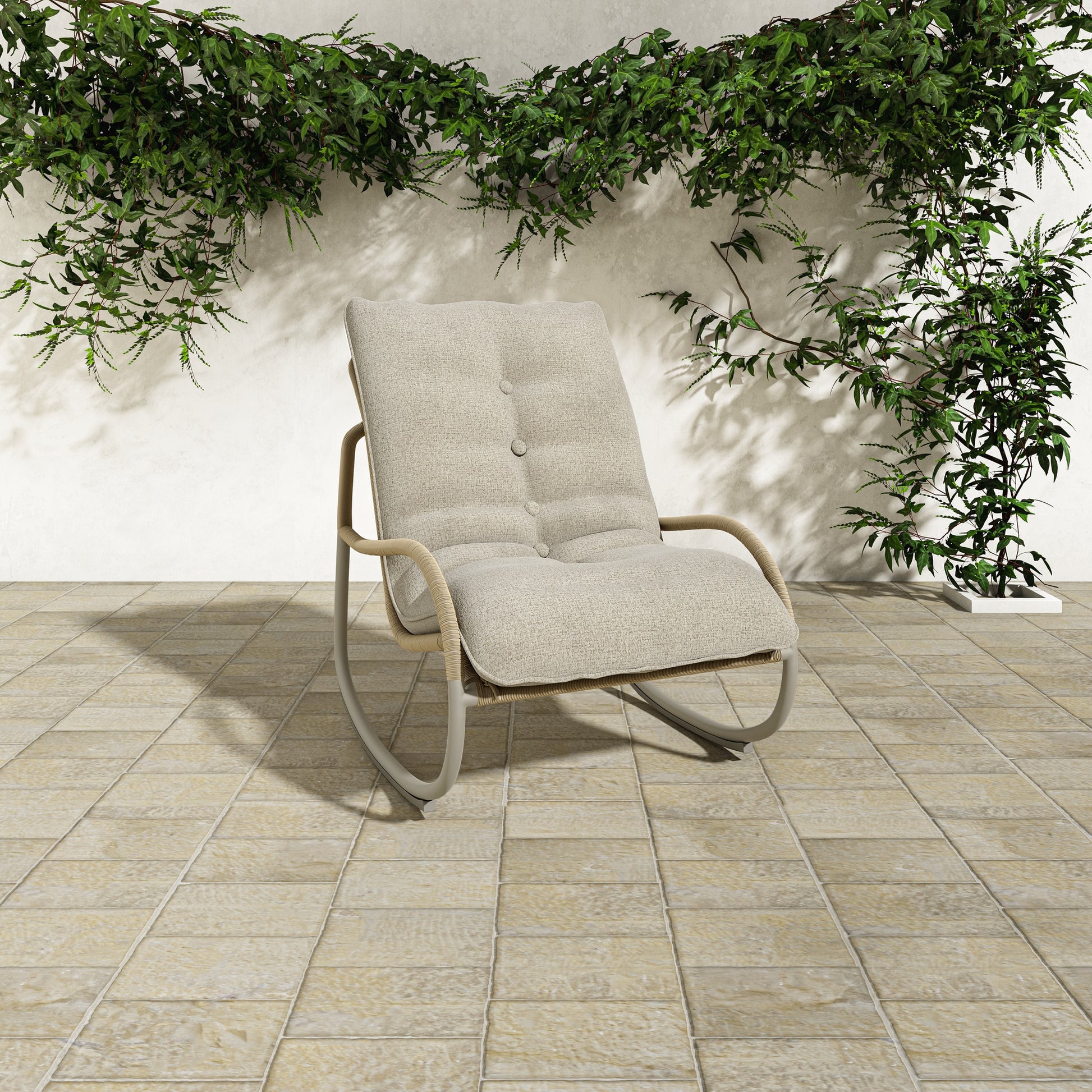 Lyra Outdoor Rocking Chair Beige - Central Designs