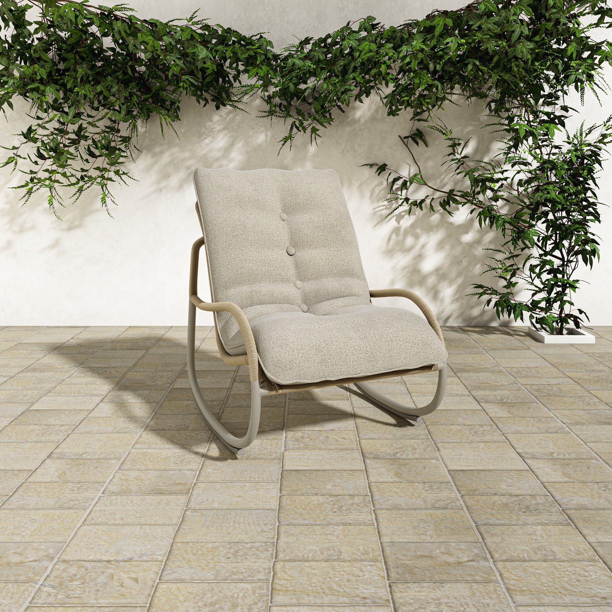 Lyra Outdoor Rocking Chair Beige - Central Designs