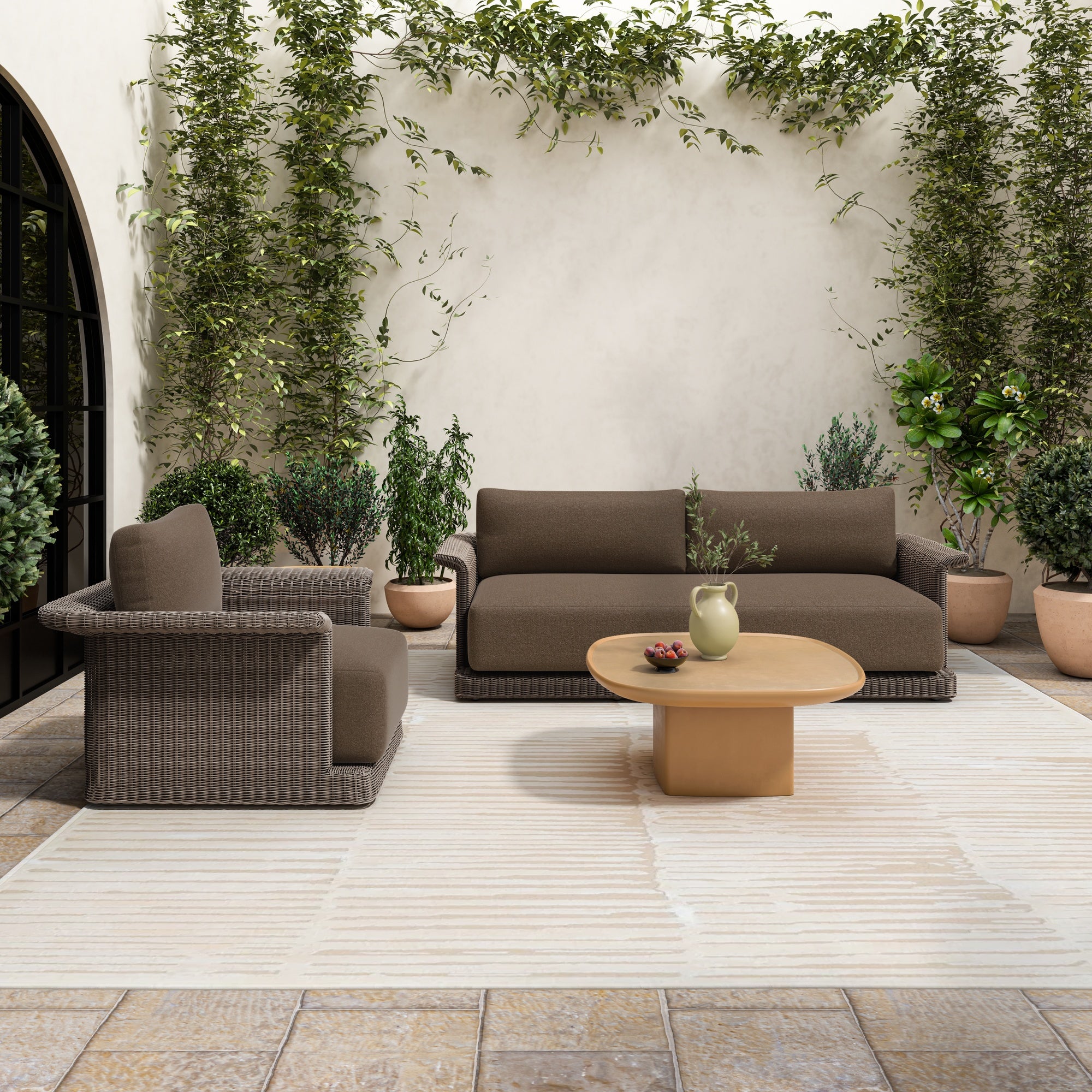 Meredith Outdoor Accent Chair Brown