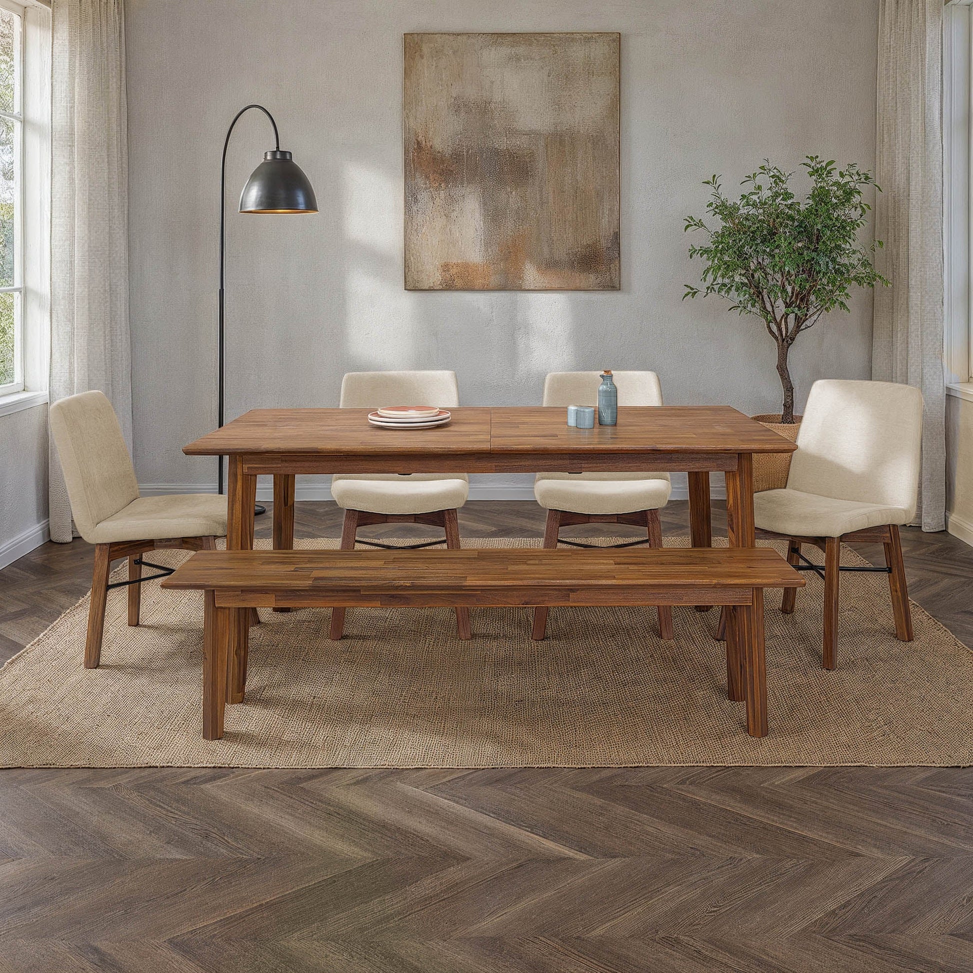 Gia Extension Dining Table 71/102" - Warm Pecan - Central Designs
