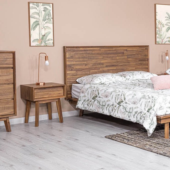 Gia 1 Drawer Nightstand - Warm Pecan - Central Designs