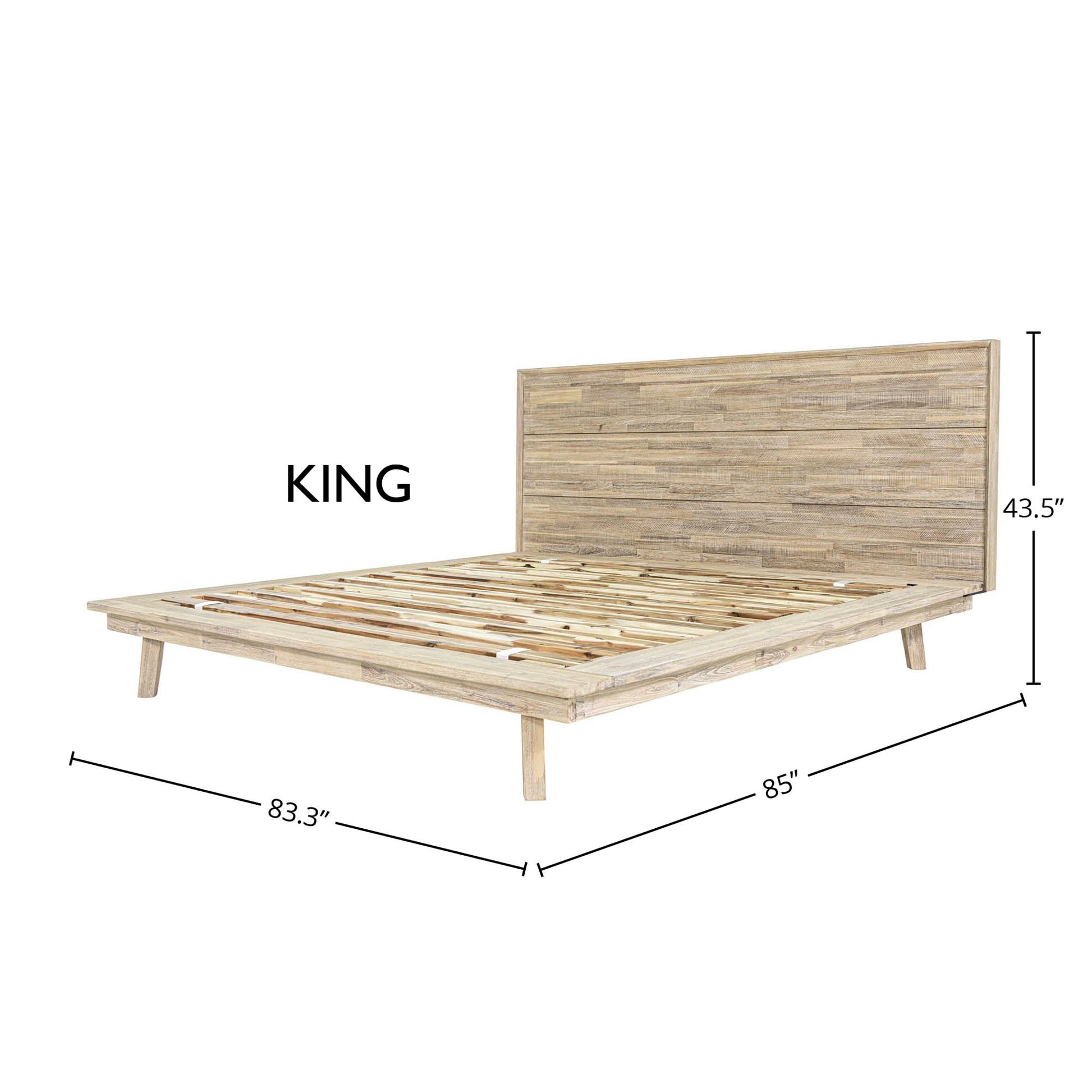 Gia King Bed - Light Driftwood - Central Designs