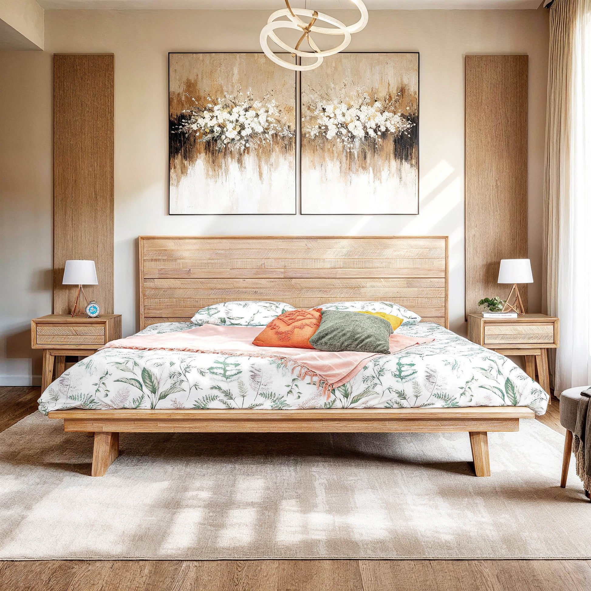 Gia King Bed - Light Driftwood - Central Designs