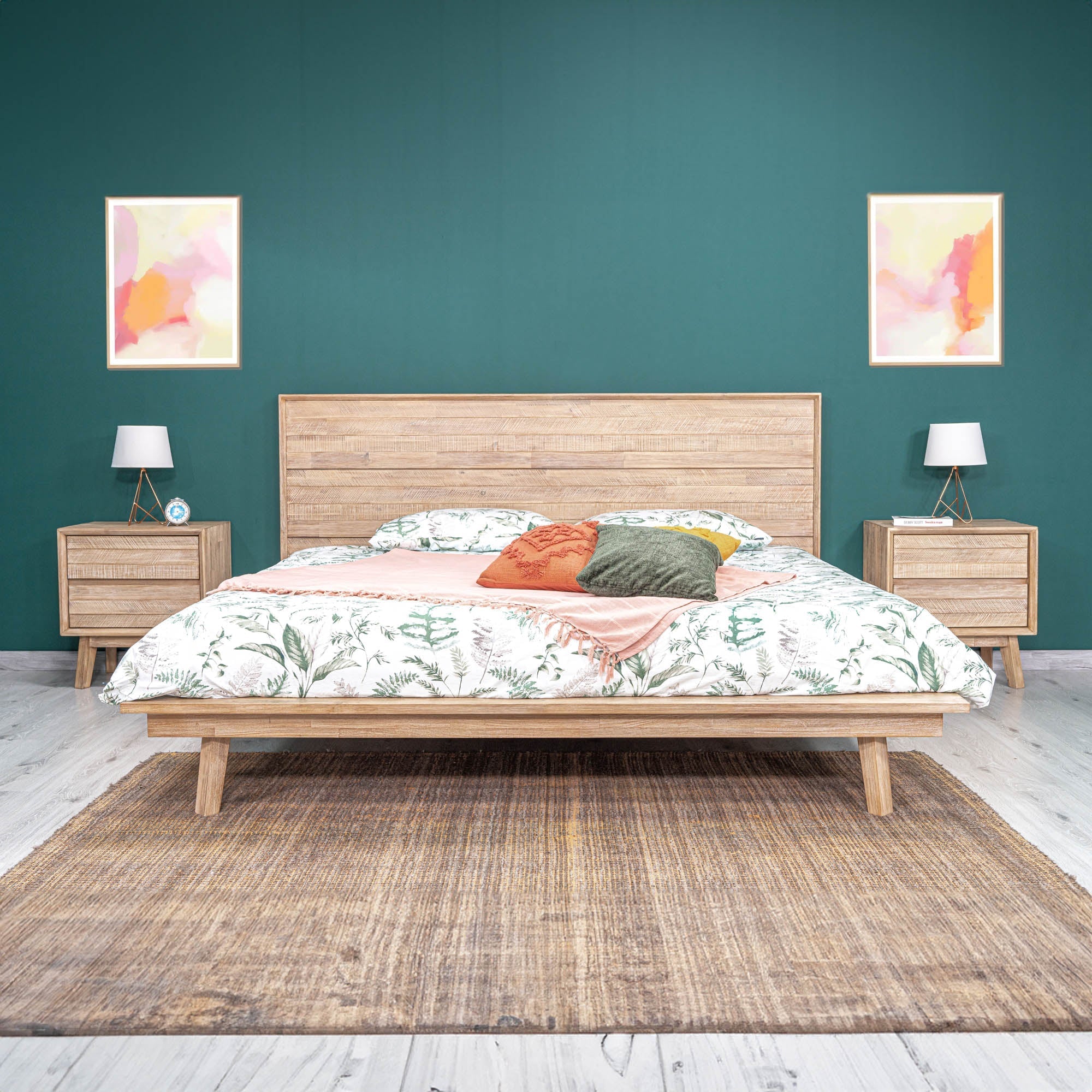 Gia King Bed - Light Driftwood - Central Designs