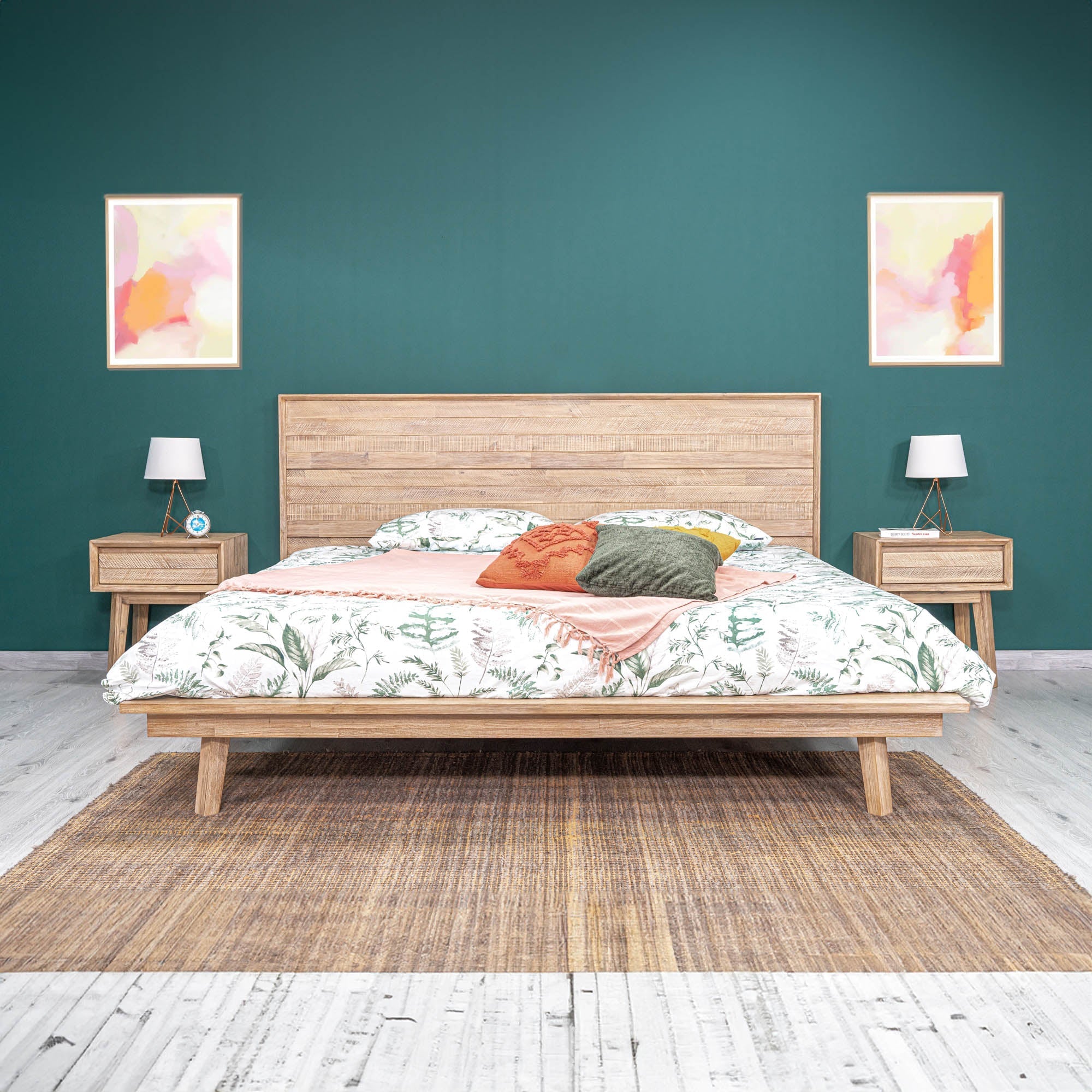 Gia King Bed - Light Driftwood - Central Designs