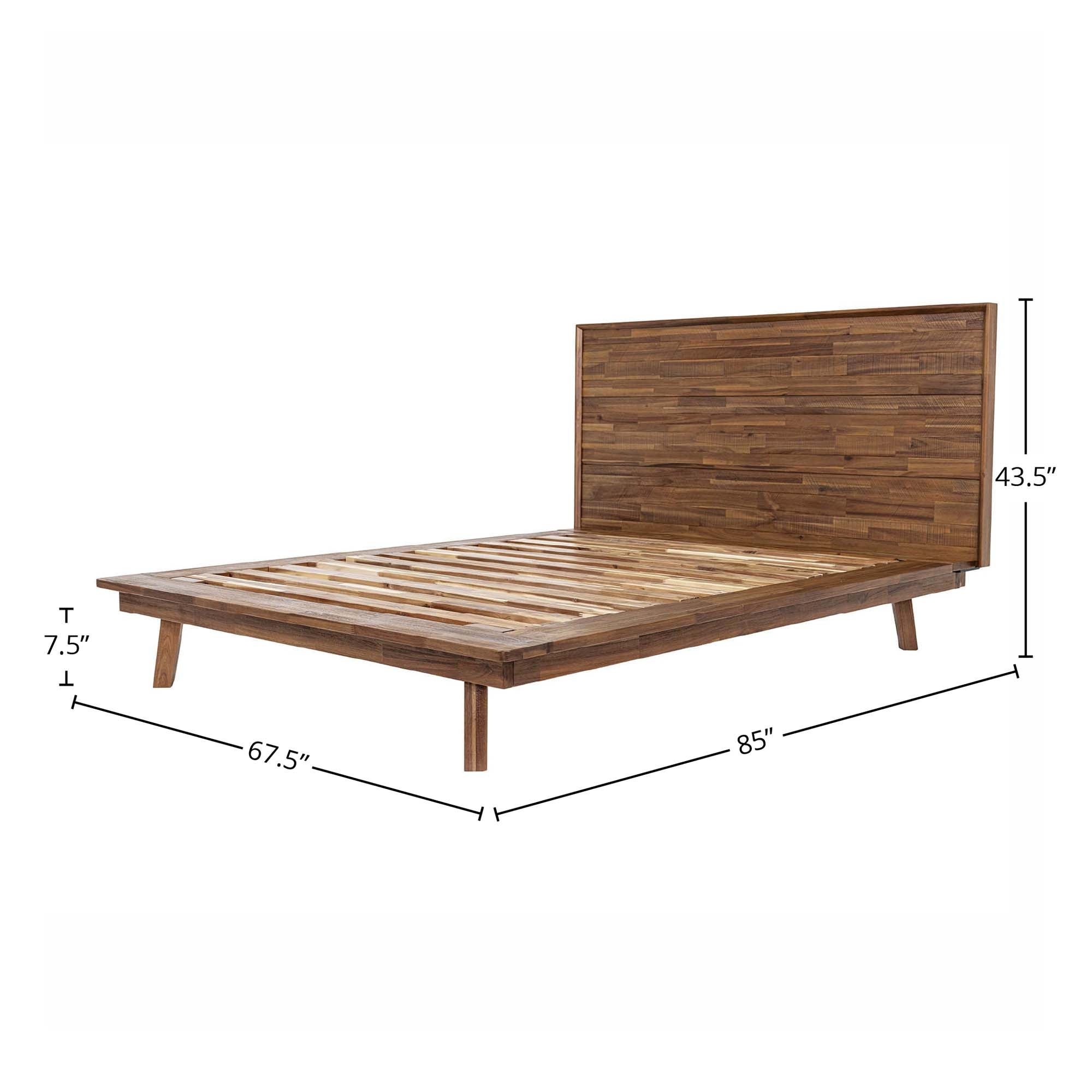 Gia Queen Bed - Warm Pecan - Central Designs