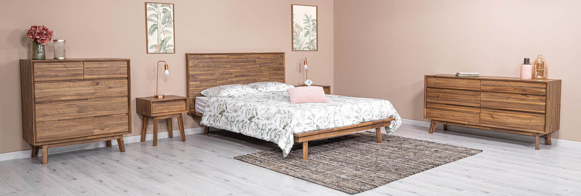 Gia King Bed - Warm Pecan - Central Designs