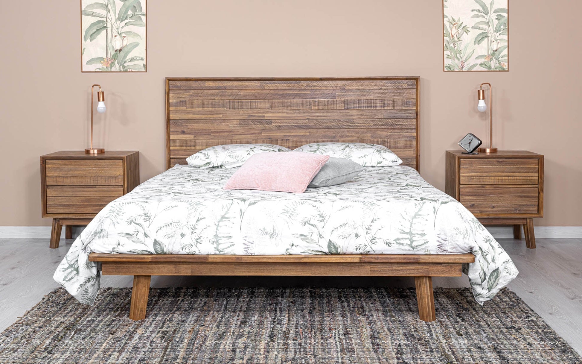 Gia 2 Drawer Nightstand - Warm Pecan - Central Designs