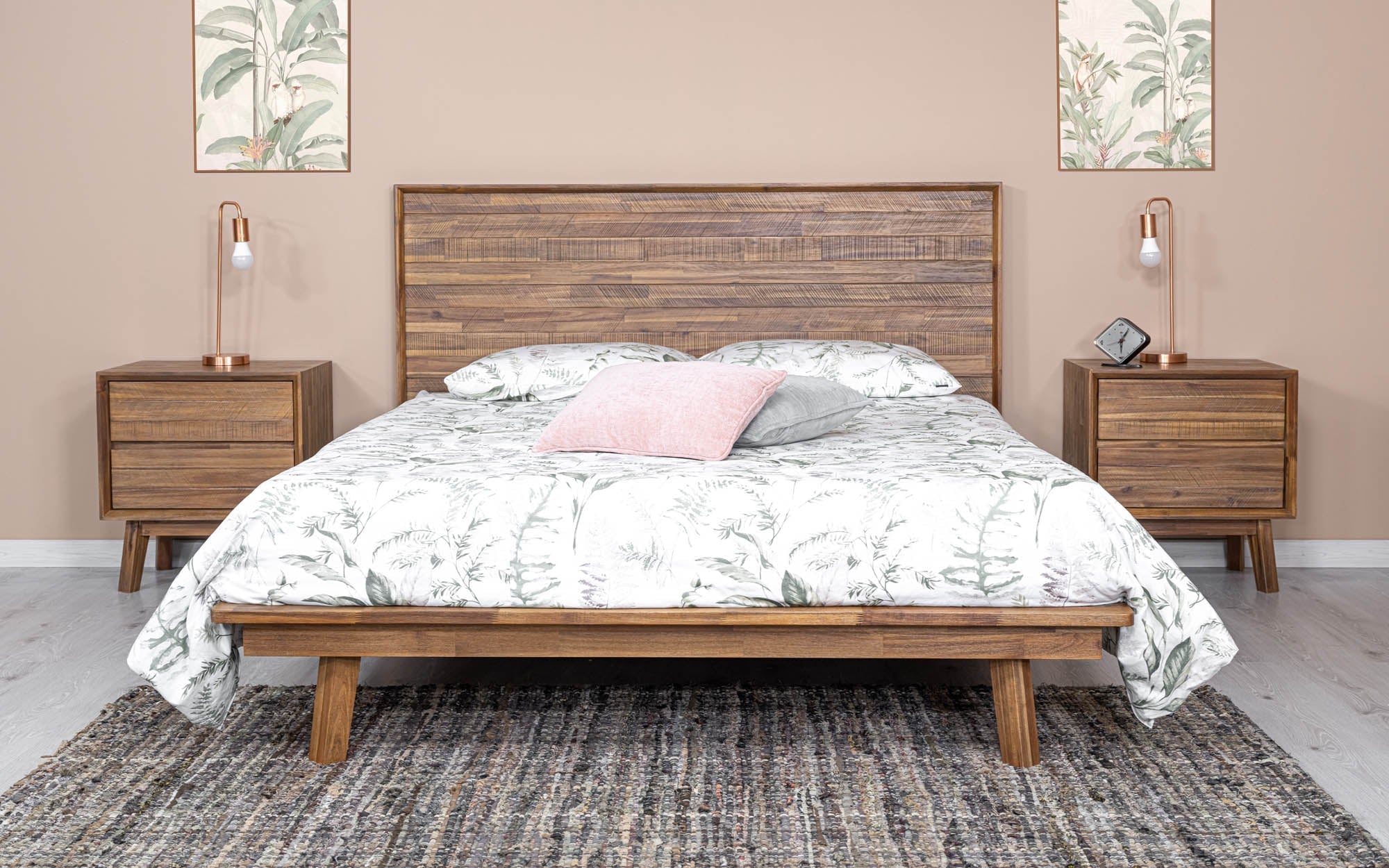 Gia 2 Drawer Nightstand - Warm Pecan - Central Designs