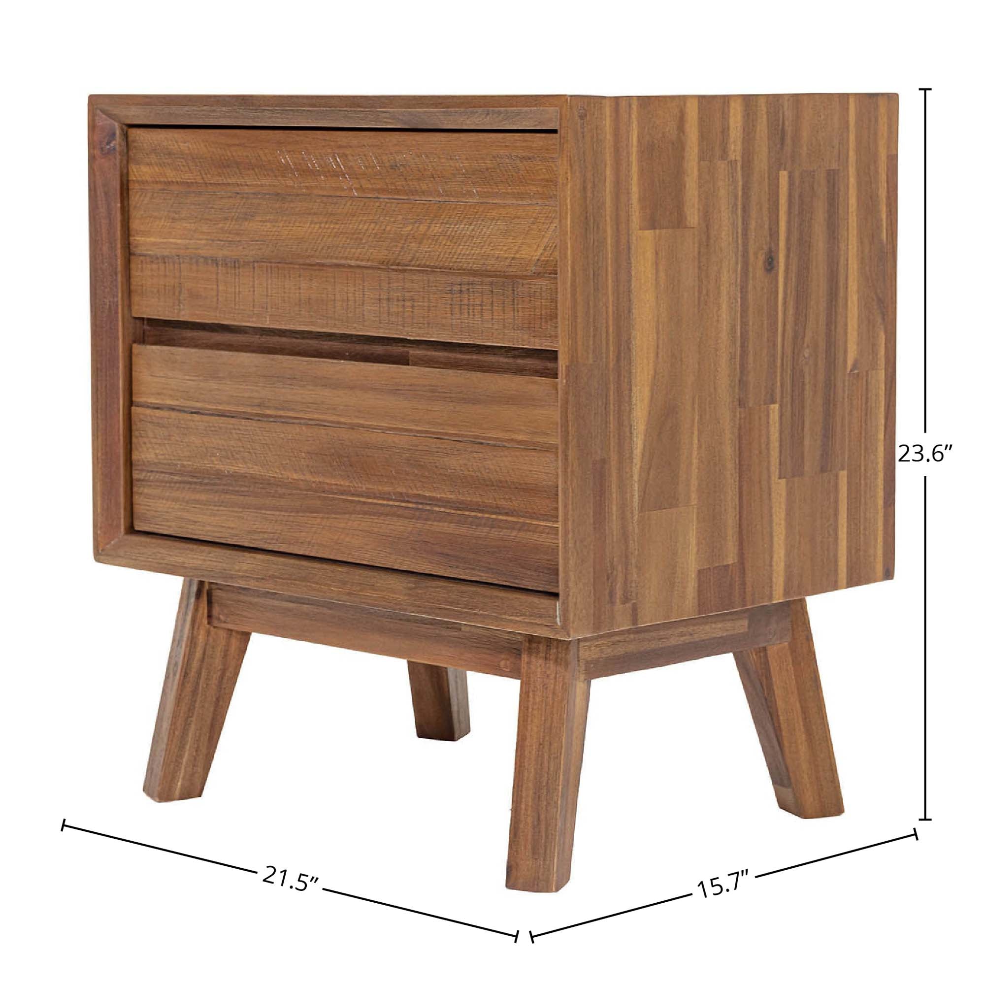 Gia 2 Drawer Nightstand - Warm Pecan - Central Designs