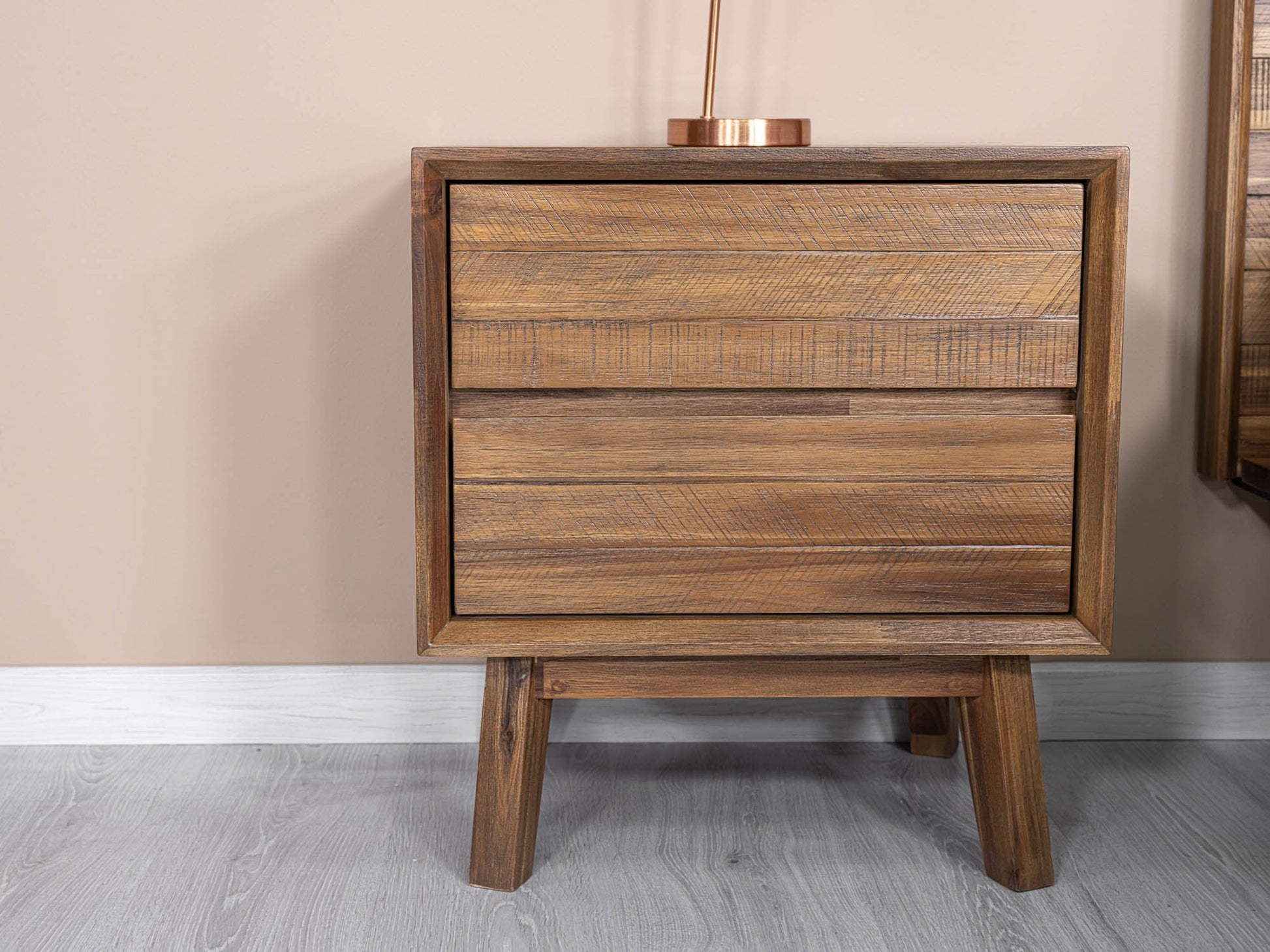 Gia 2 Drawer Nightstand - Warm Pecan - Central Designs