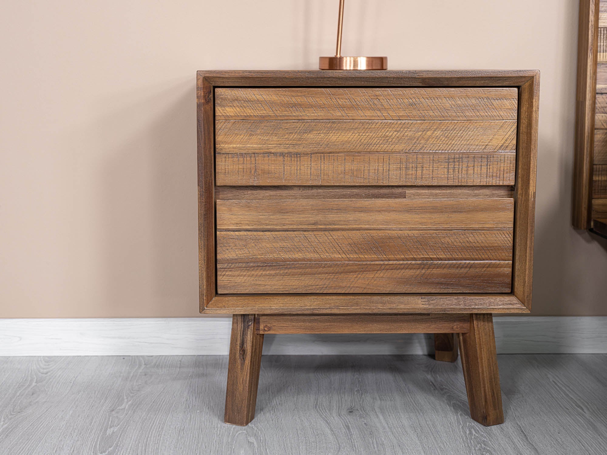 Gia 2 Drawer Nightstand - Warm Pecan - Central Designs