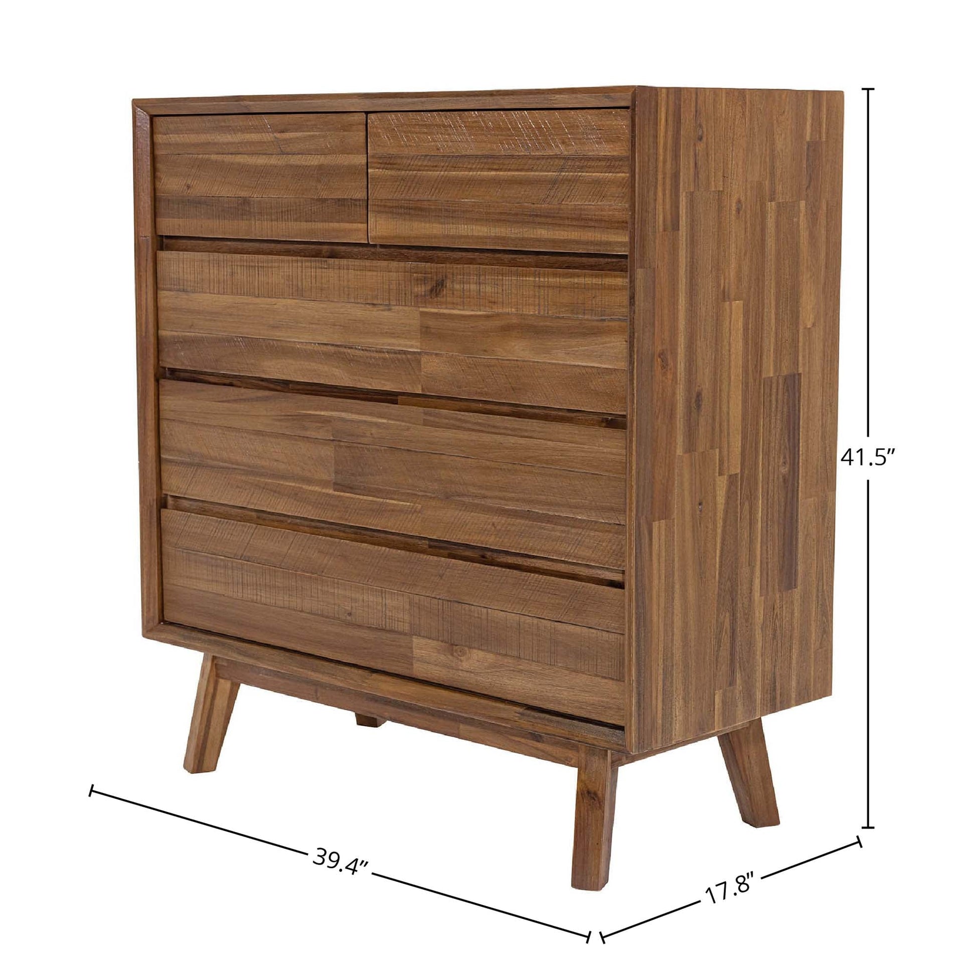 Gia 5 Drawer Chest - Warm Pecan - Central Designs