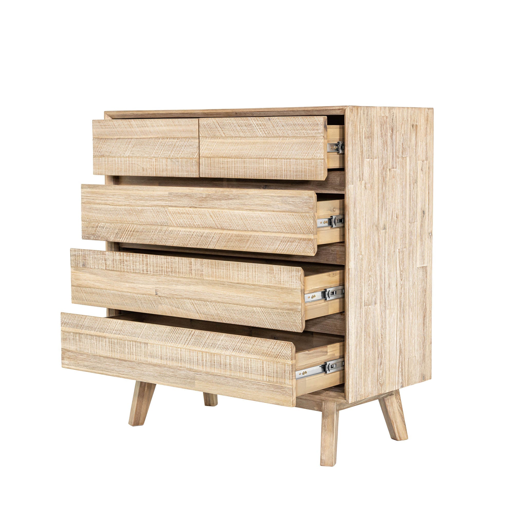 Gia 5 Drawer Chest - Light Driftwood - Central Designs