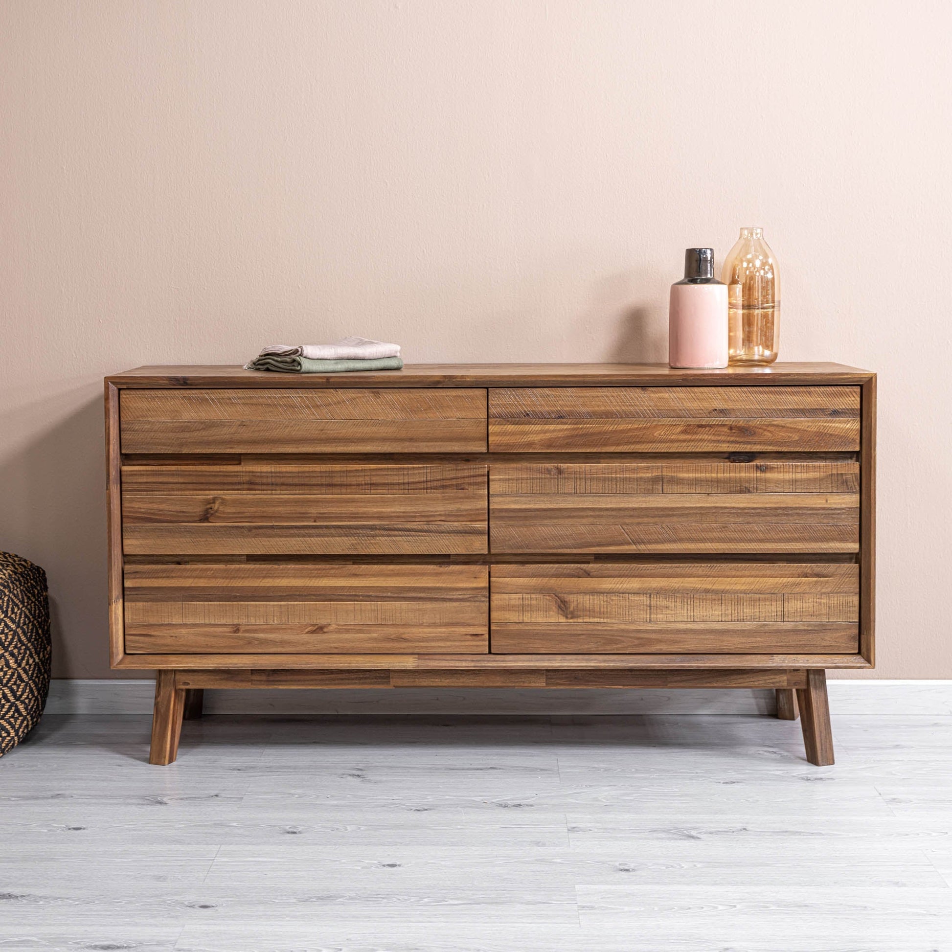 Gia 6 Drawer Dresser - Warm Pecan - Central Designs