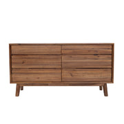 Gia 6 Drawer Dresser - Warm Pecan - Central Designs
