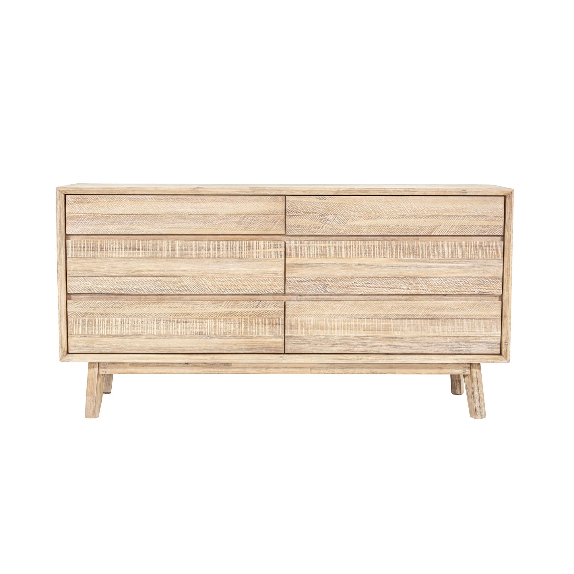 Gia 6 Drawer Dresser - Light Driftwood - Central Designs